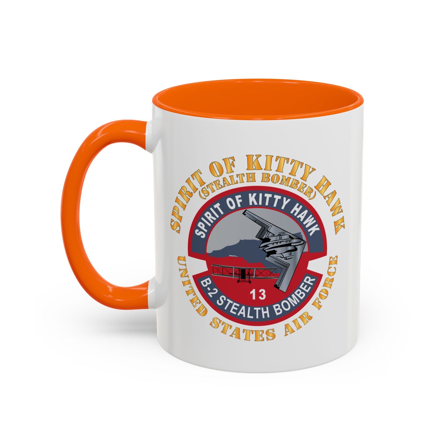 Accent Coffee Mug (11oz & 15oz) - USAF - B2 - Spirit of Kitty Hawk - Stealth Bomber X 300