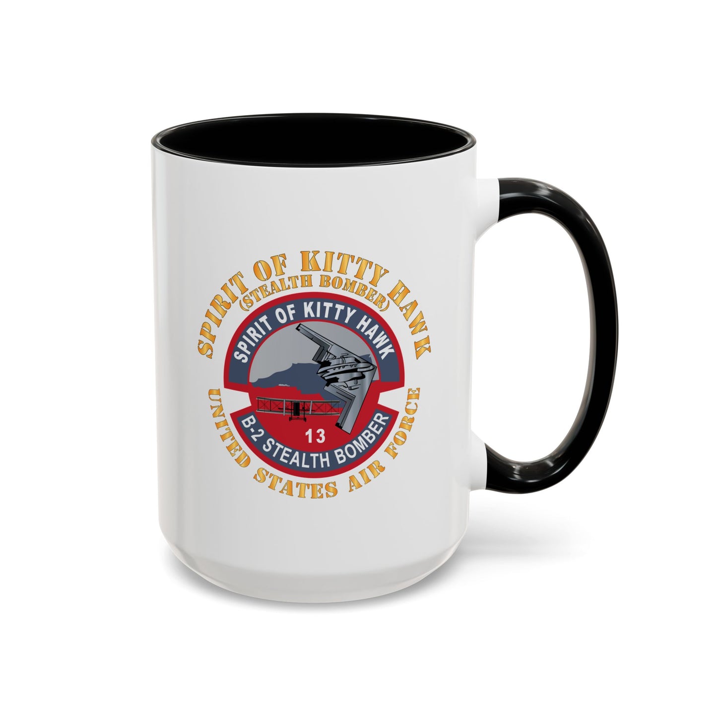 Accent Coffee Mug (11oz & 15oz) - USAF - B2 - Spirit of Kitty Hawk - Stealth Bomber X 300