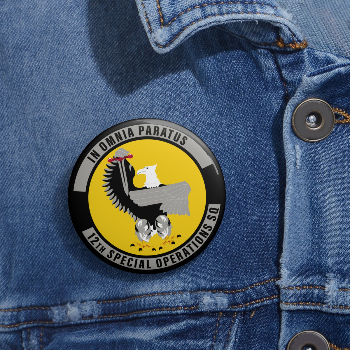 Custom Pin Button - USAF - 12th Special Operations Squadron wo txt
