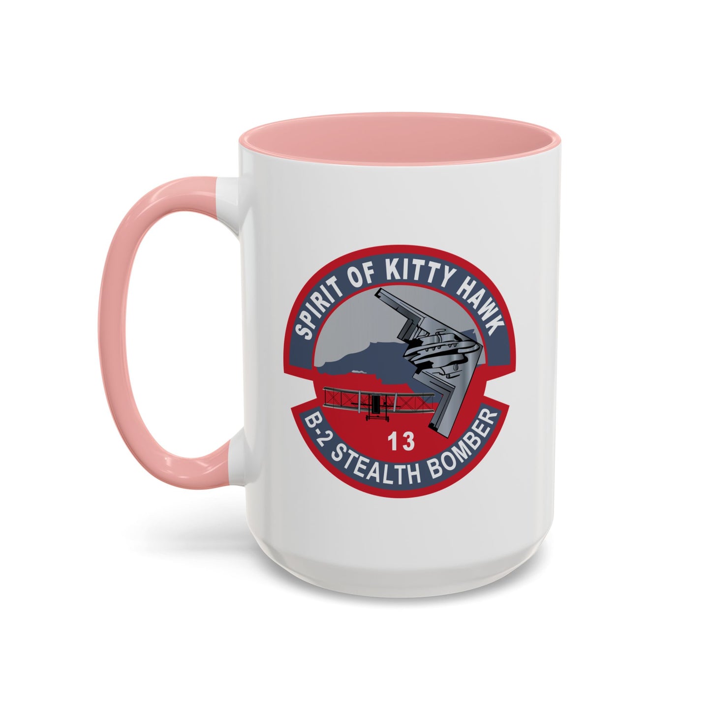 Accent Coffee Mug (11oz & 15oz) - USAF - B2 - Spirit of Kitty Hawk - Stealth Bomber wo txt X 300