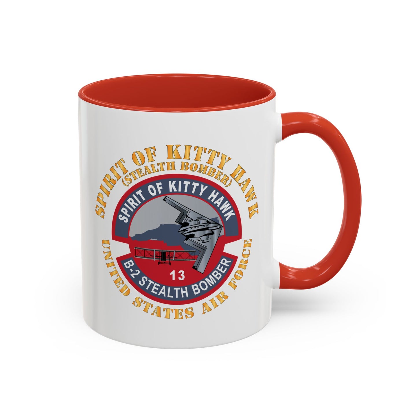 Accent Coffee Mug (11oz & 15oz) - USAF - B2 - Spirit of Kitty Hawk - Stealth Bomber X 300