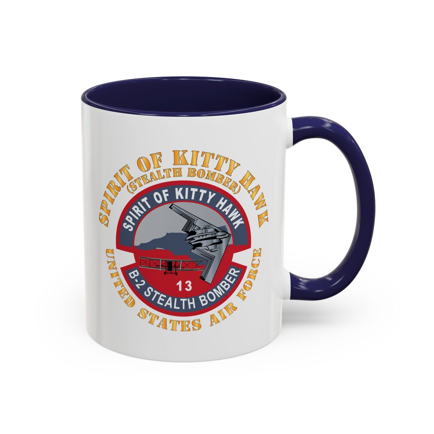 Accent Coffee Mug (11oz & 15oz) - USAF - B2 - Spirit of Kitty Hawk - Stealth Bomber X 300