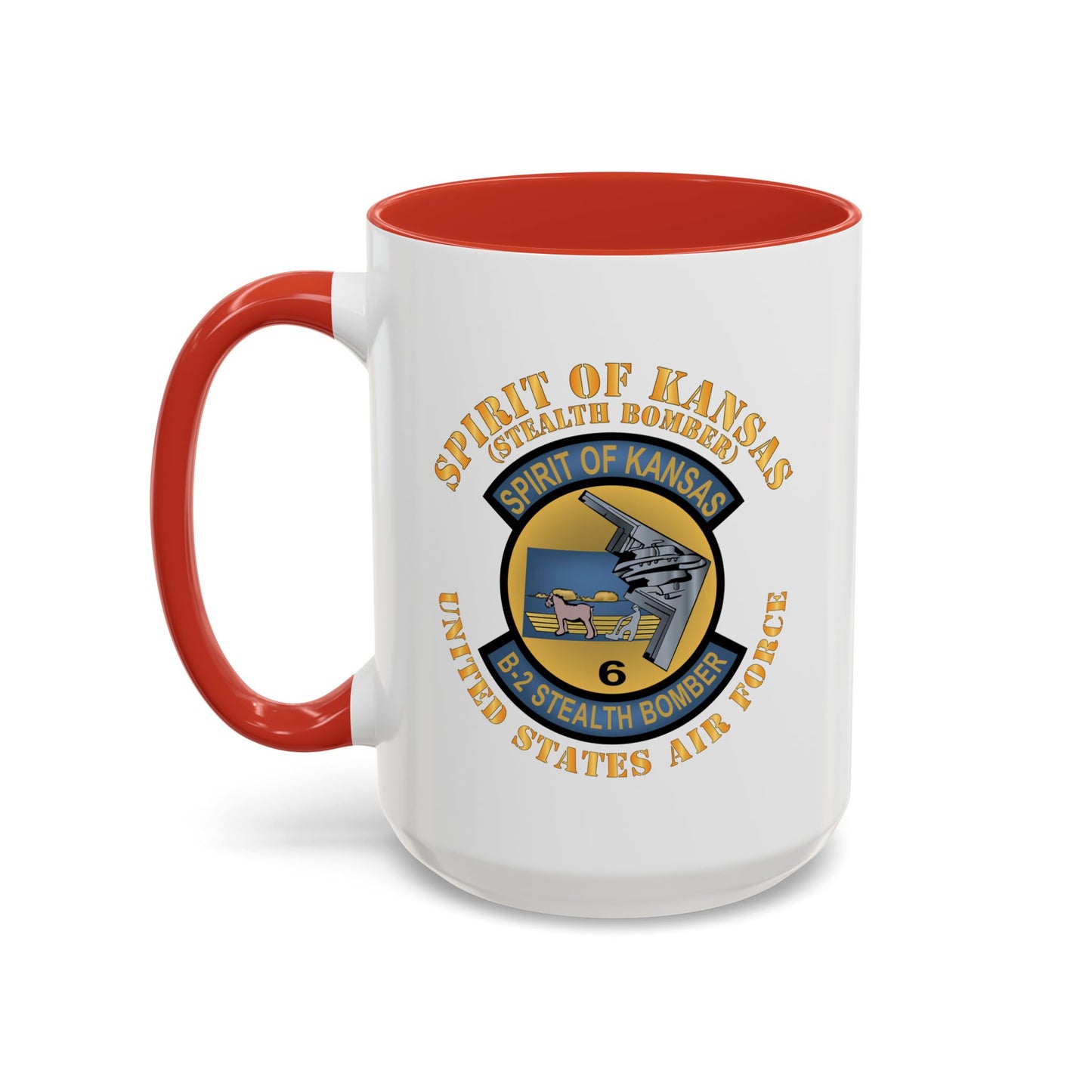 Accent Coffee Mug (11oz & 15oz) - USAF - B2 - Spirit of Kansas - Stealth Bomber X 300