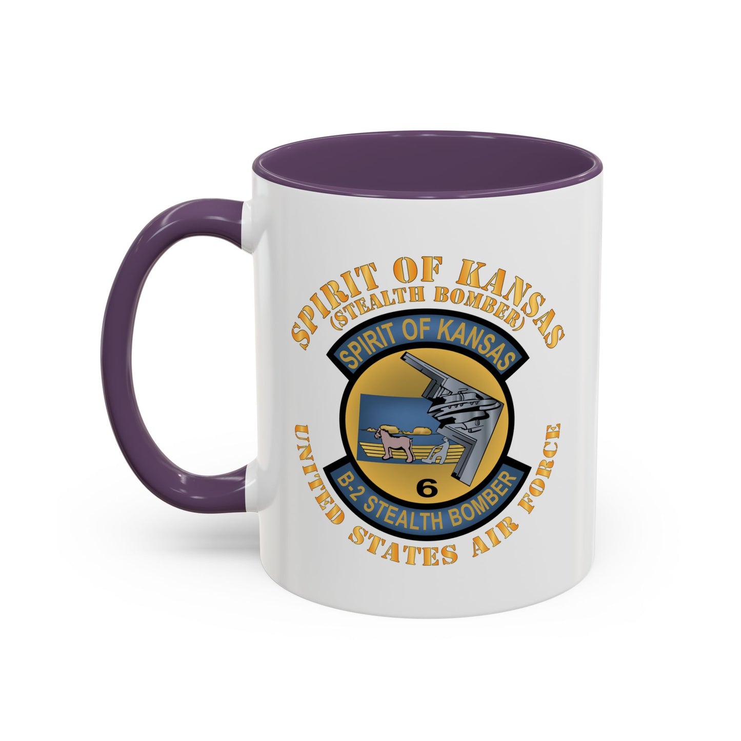 Accent Coffee Mug (11oz & 15oz) - USAF - B2 - Spirit of Kansas - Stealth Bomber X 300