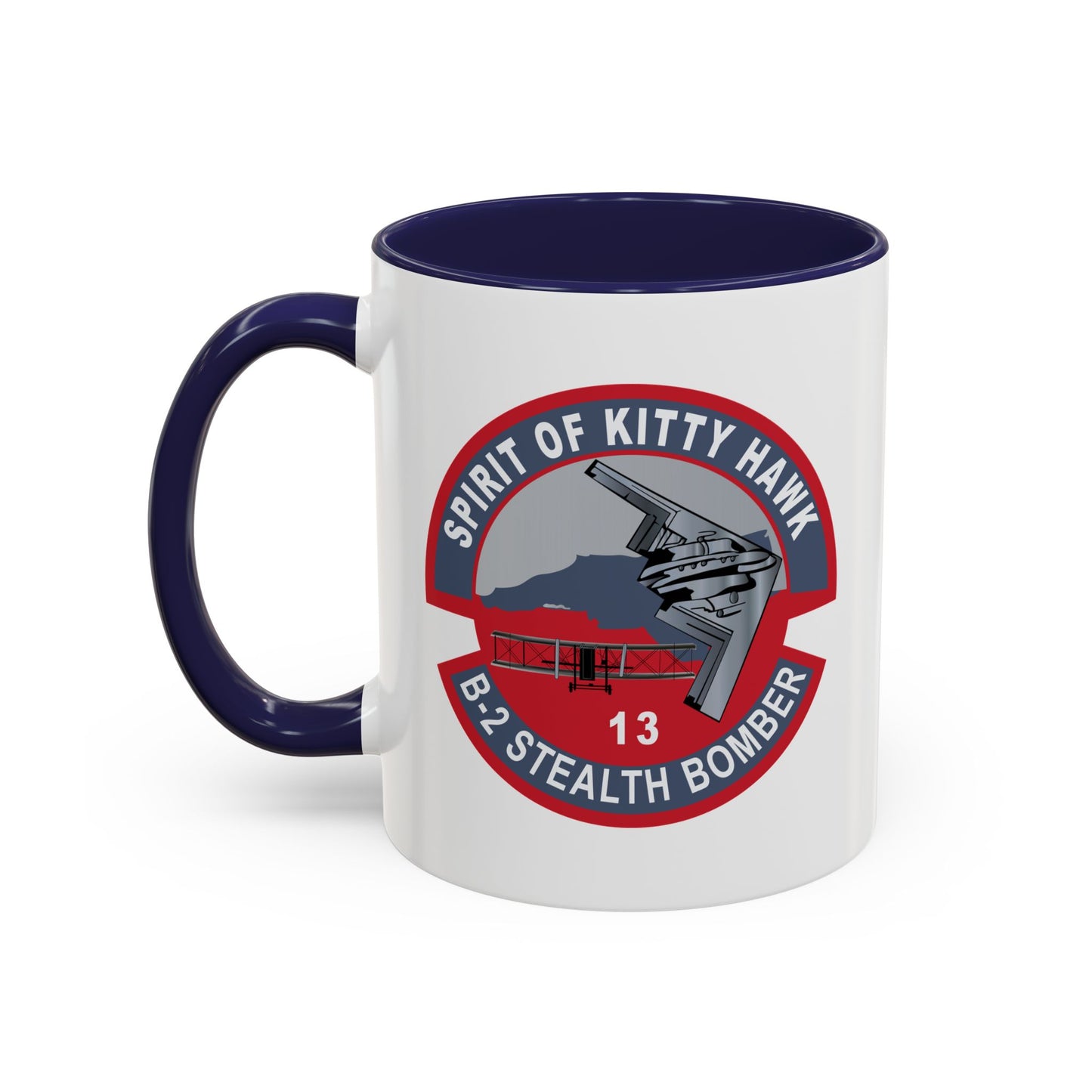 Accent Coffee Mug (11oz & 15oz) - USAF - B2 - Spirit of Kitty Hawk - Stealth Bomber wo txt X 300