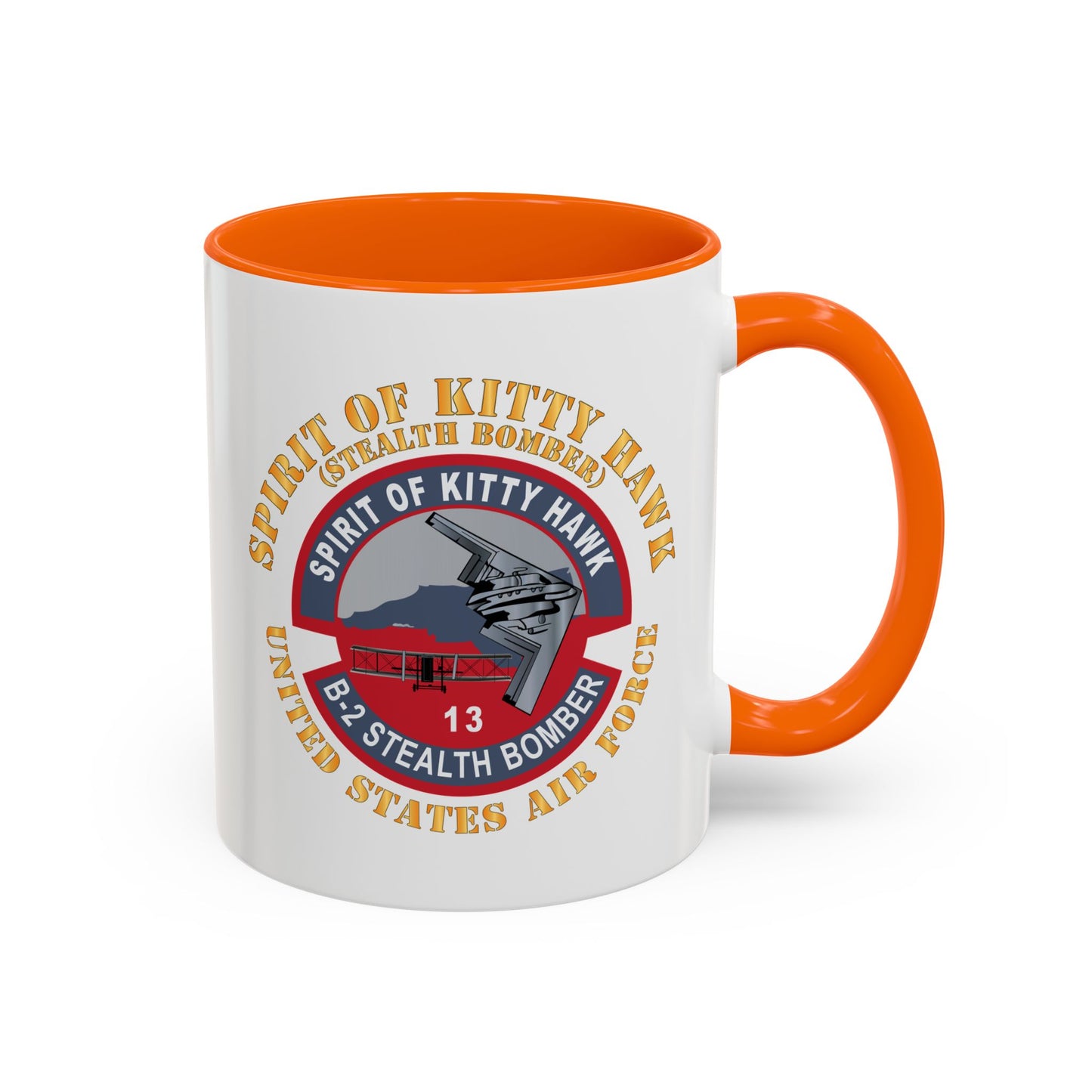 Accent Coffee Mug (11oz & 15oz) - USAF - B2 - Spirit of Kitty Hawk - Stealth Bomber X 300