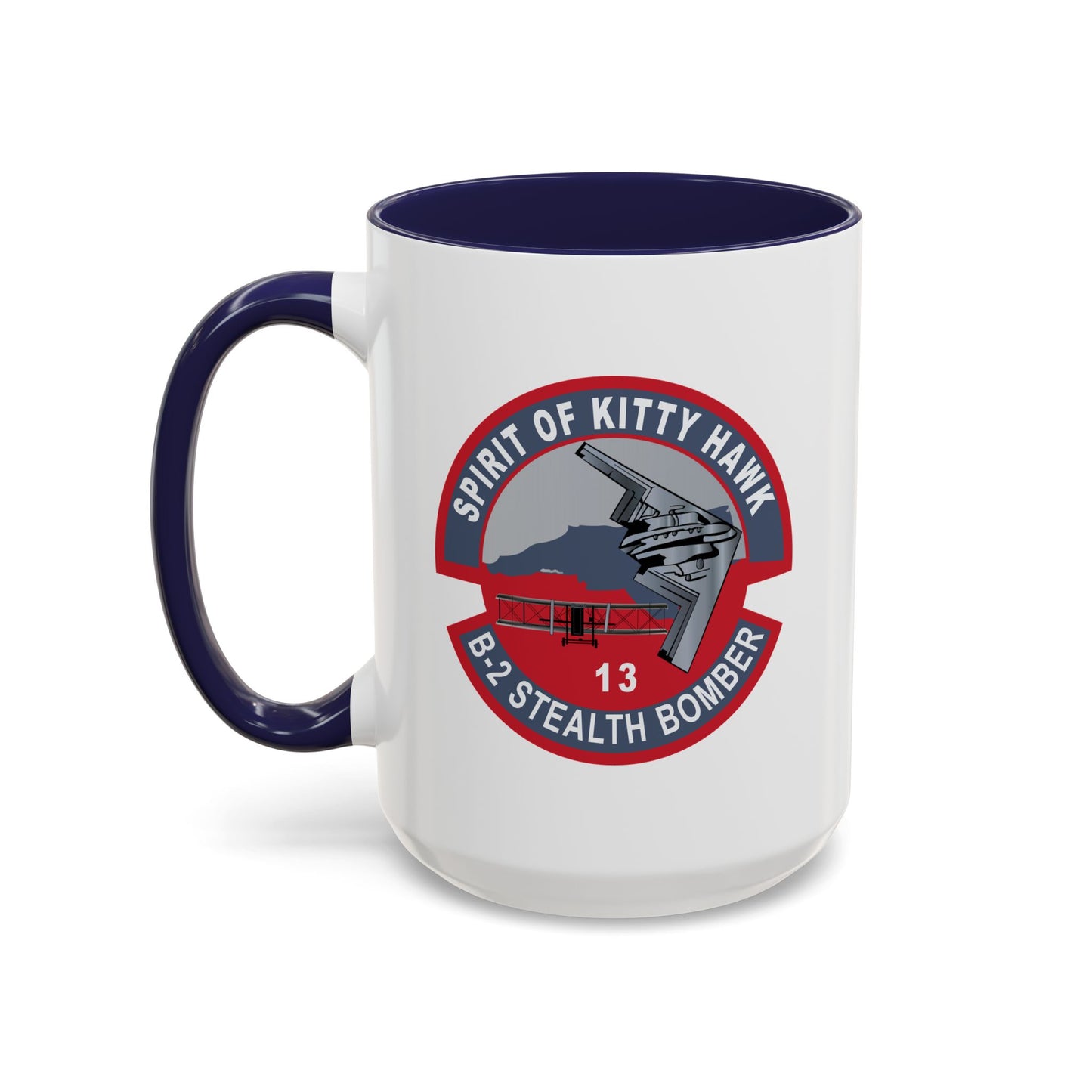 Accent Coffee Mug (11oz & 15oz) - USAF - B2 - Spirit of Kitty Hawk - Stealth Bomber wo txt X 300