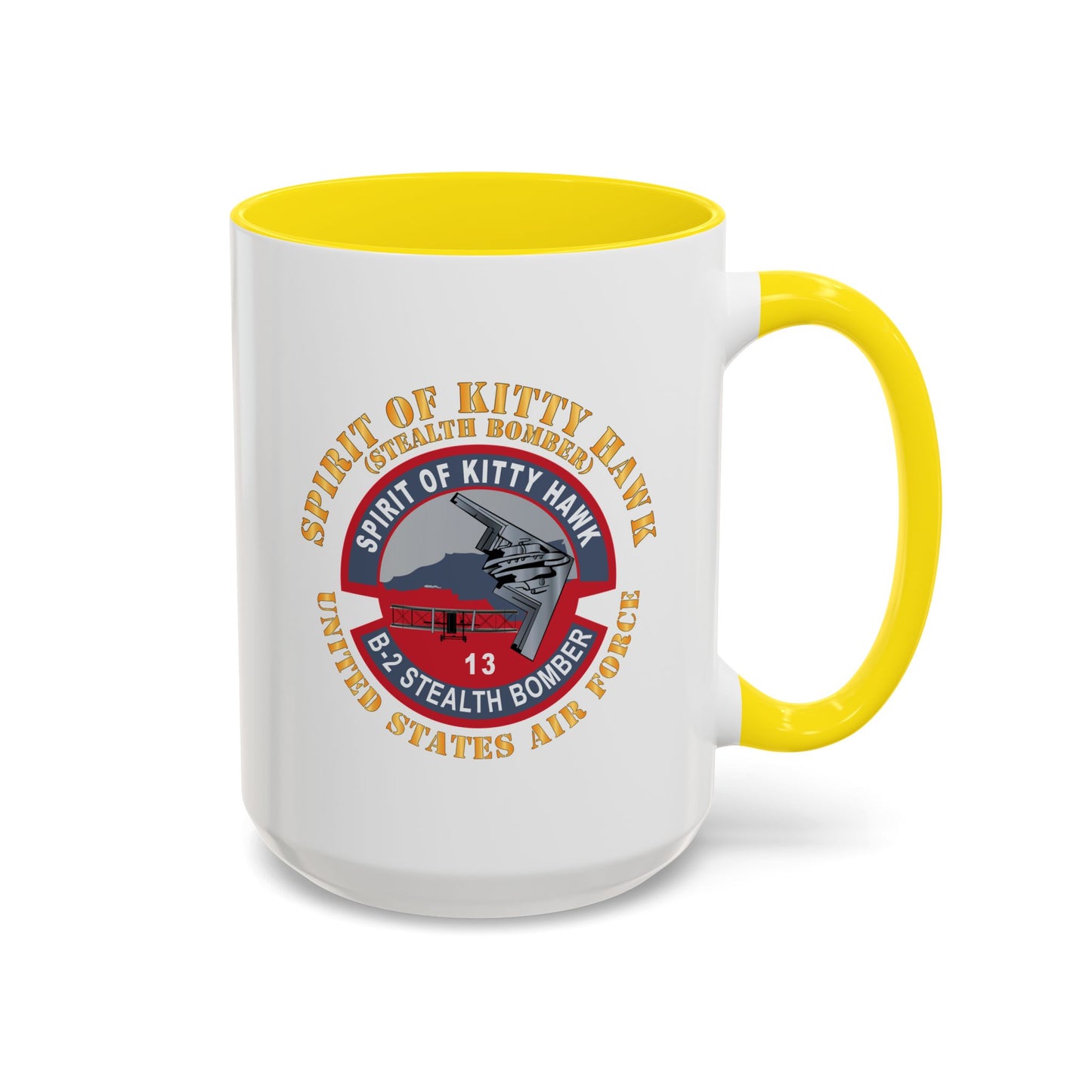 Accent Coffee Mug (11oz & 15oz) - USAF - B2 - Spirit of Kitty Hawk - Stealth Bomber X 300