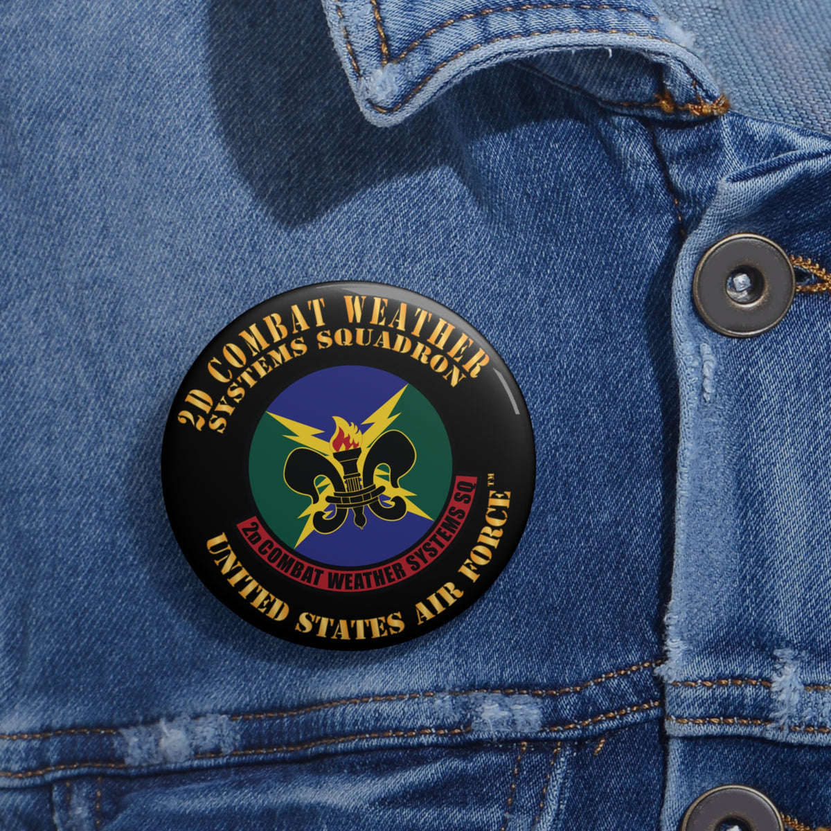 Custom Pin Button - USAF - 2d Combat Weather Systems Squadron X 300