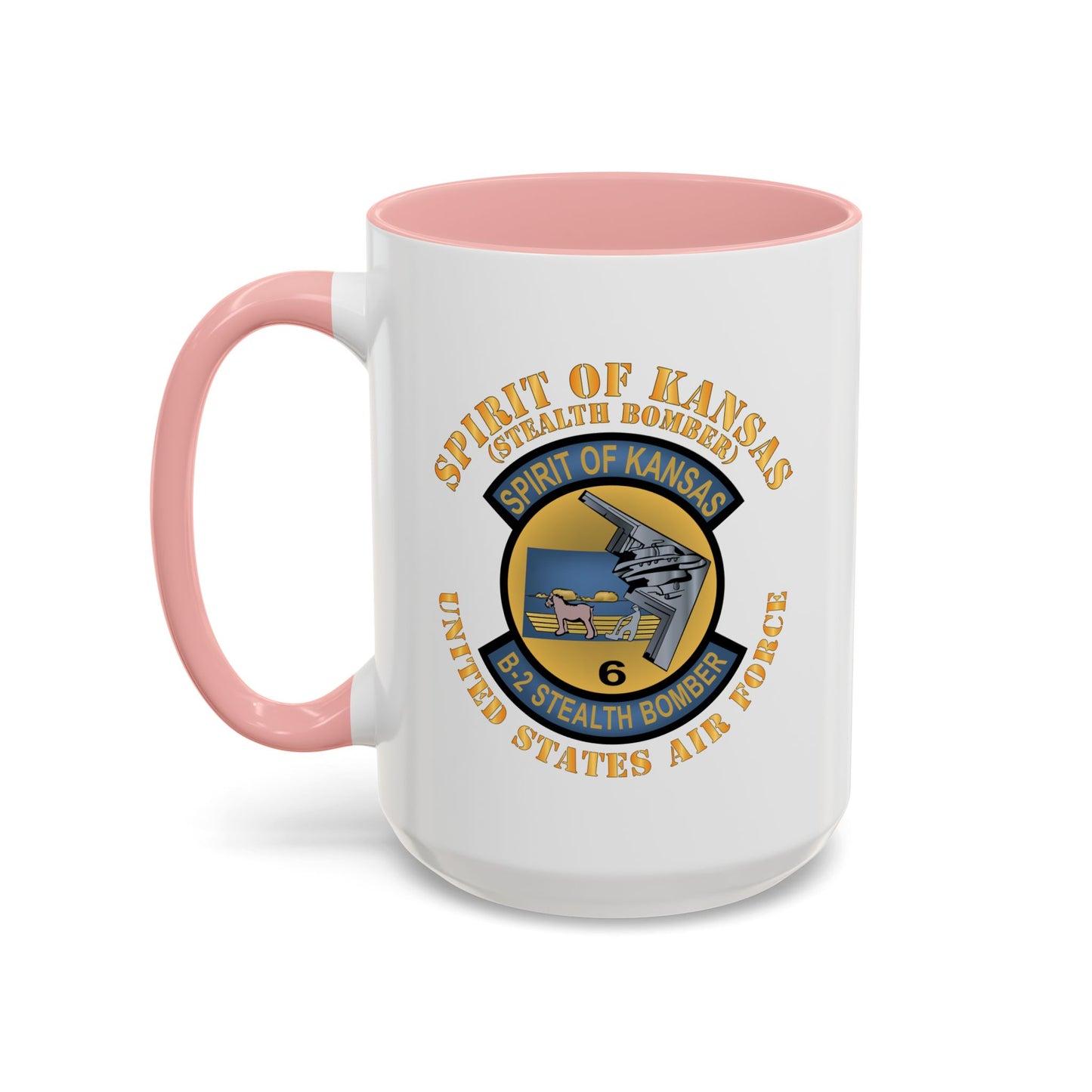 Accent Coffee Mug (11oz & 15oz) - USAF - B2 - Spirit of Kansas - Stealth Bomber X 300