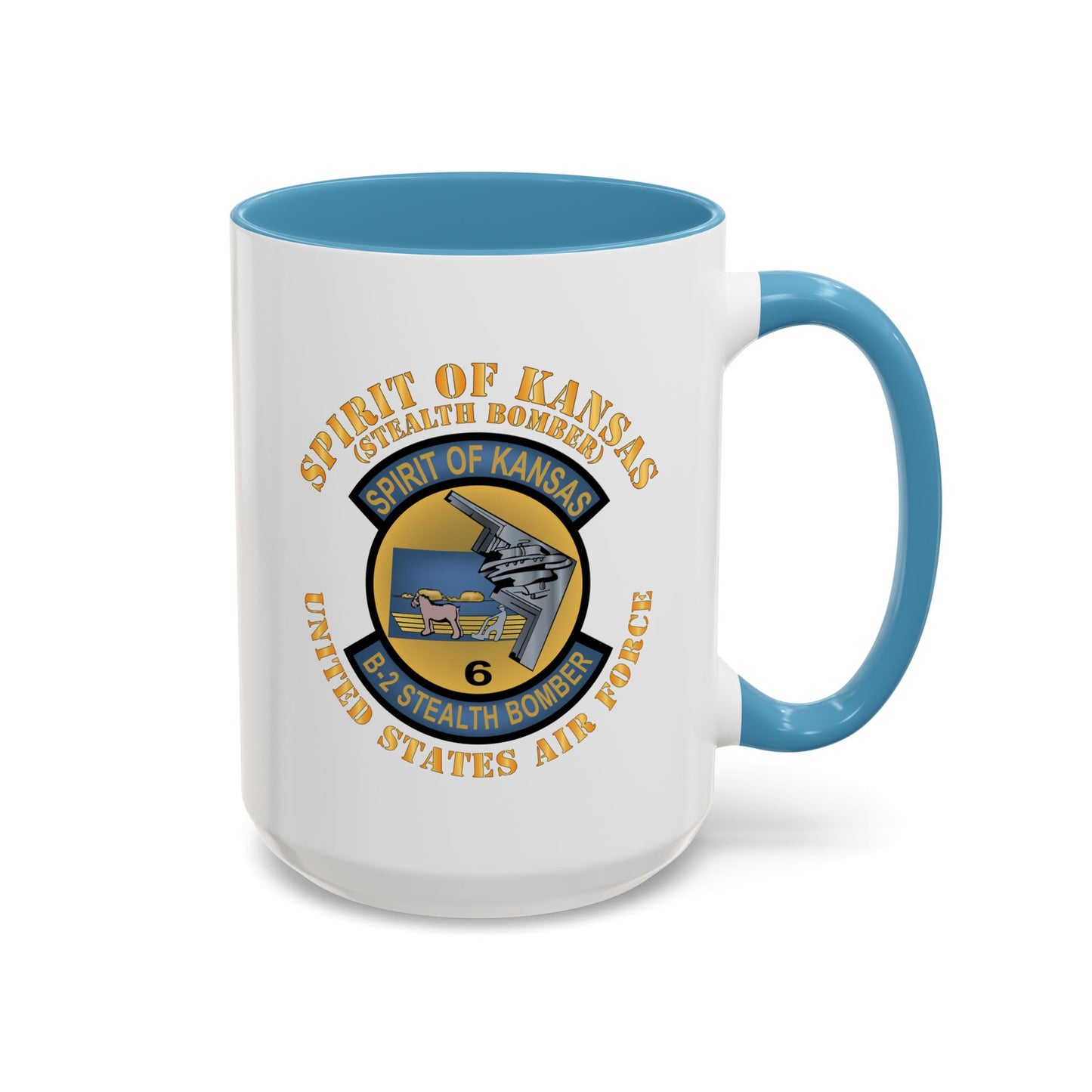 Accent Coffee Mug (11oz & 15oz) - USAF - B2 - Spirit of Kansas - Stealth Bomber X 300