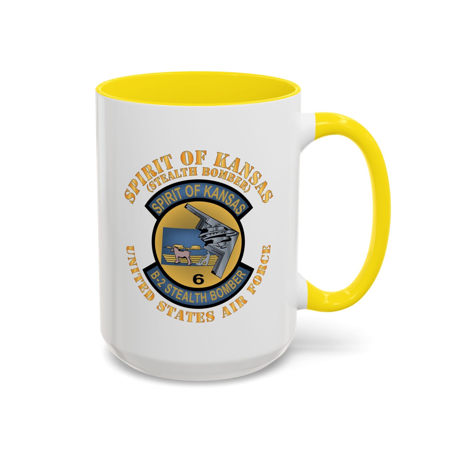 Accent Coffee Mug (11oz & 15oz) - USAF - B2 - Spirit of Kansas - Stealth Bomber X 300