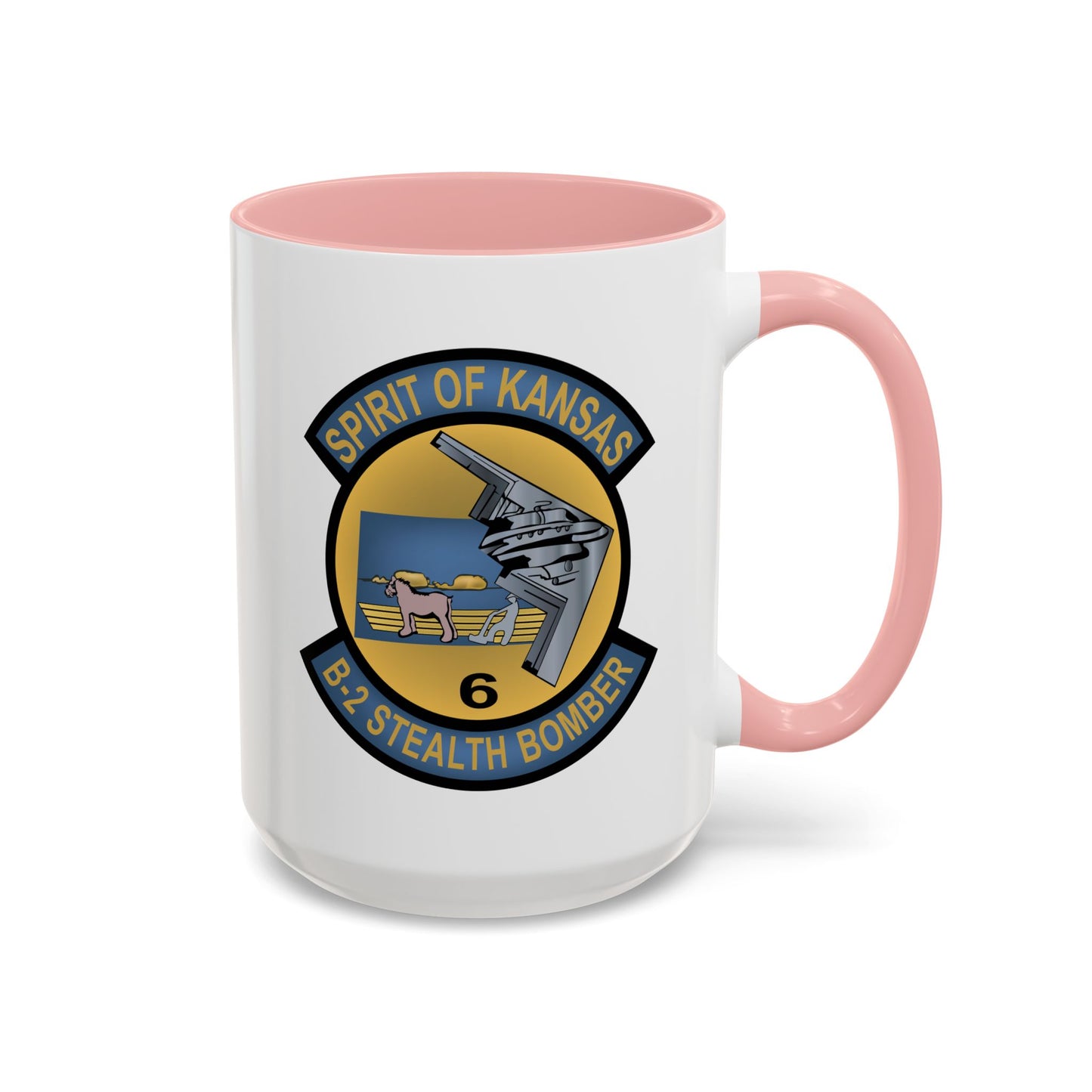 Accent Coffee Mug (11oz & 15oz) - USAF - B2 - Spirit of Kansas - Stealth Bomber wo txt X 300