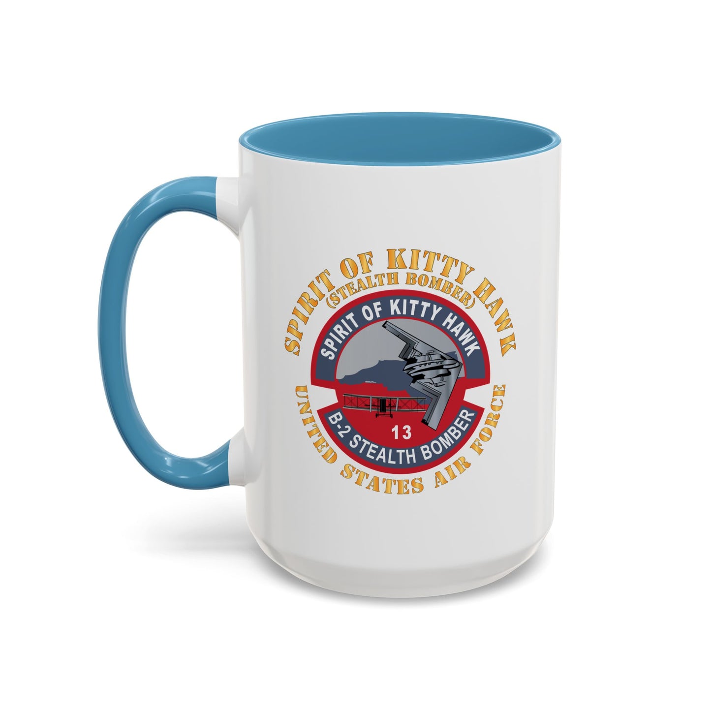 Accent Coffee Mug (11oz & 15oz) - USAF - B2 - Spirit of Kitty Hawk - Stealth Bomber X 300