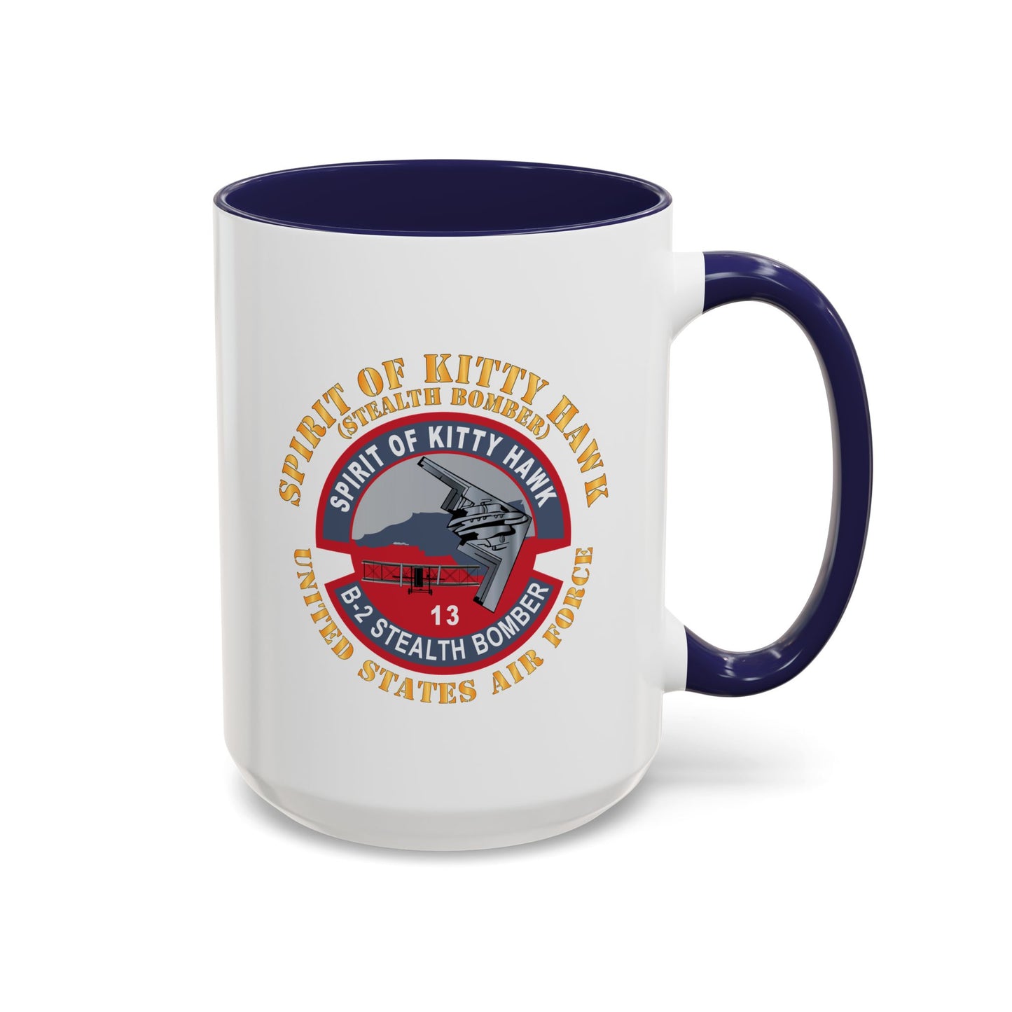 Accent Coffee Mug (11oz & 15oz) - USAF - B2 - Spirit of Kitty Hawk - Stealth Bomber X 300