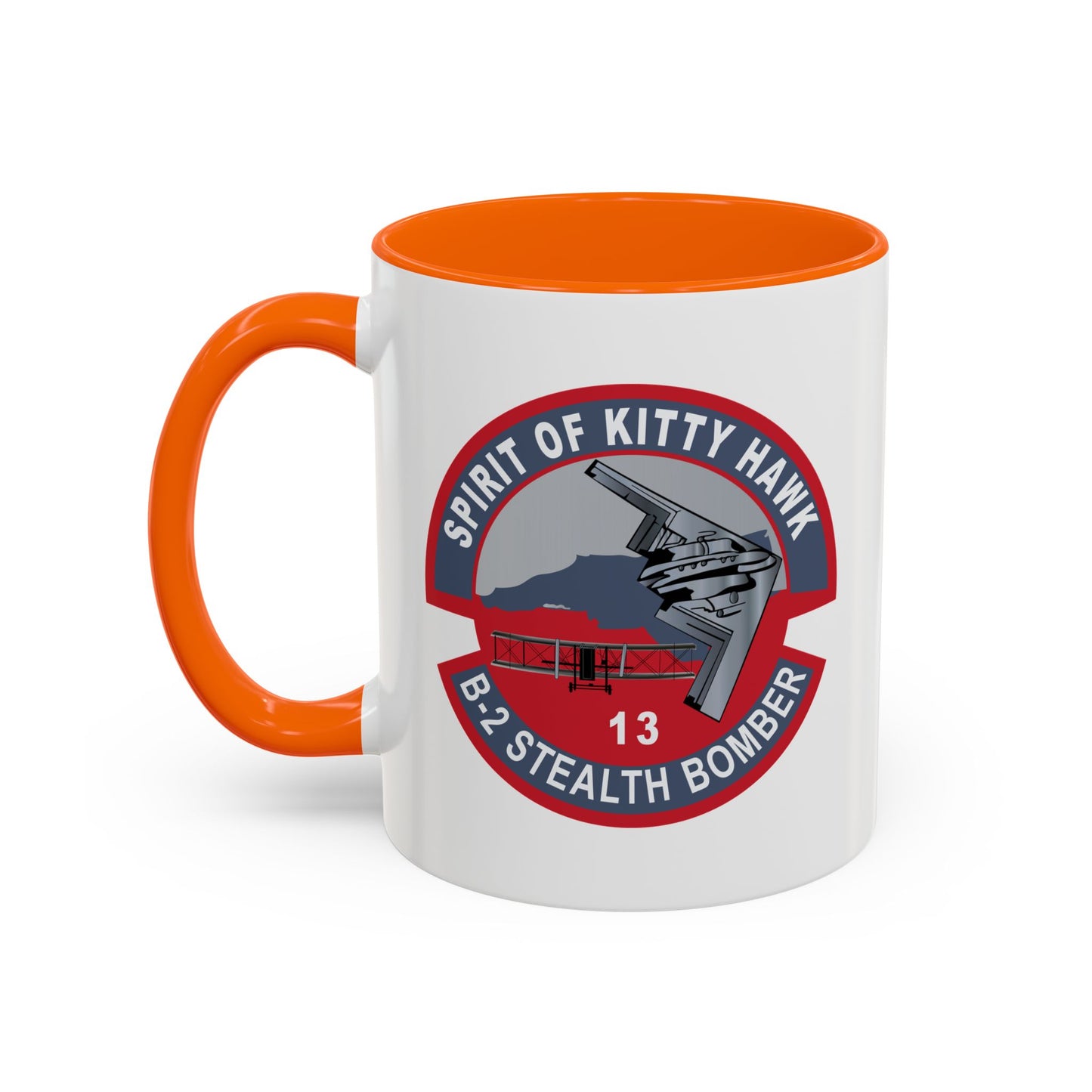 Accent Coffee Mug (11oz & 15oz) - USAF - B2 - Spirit of Kitty Hawk - Stealth Bomber wo txt X 300