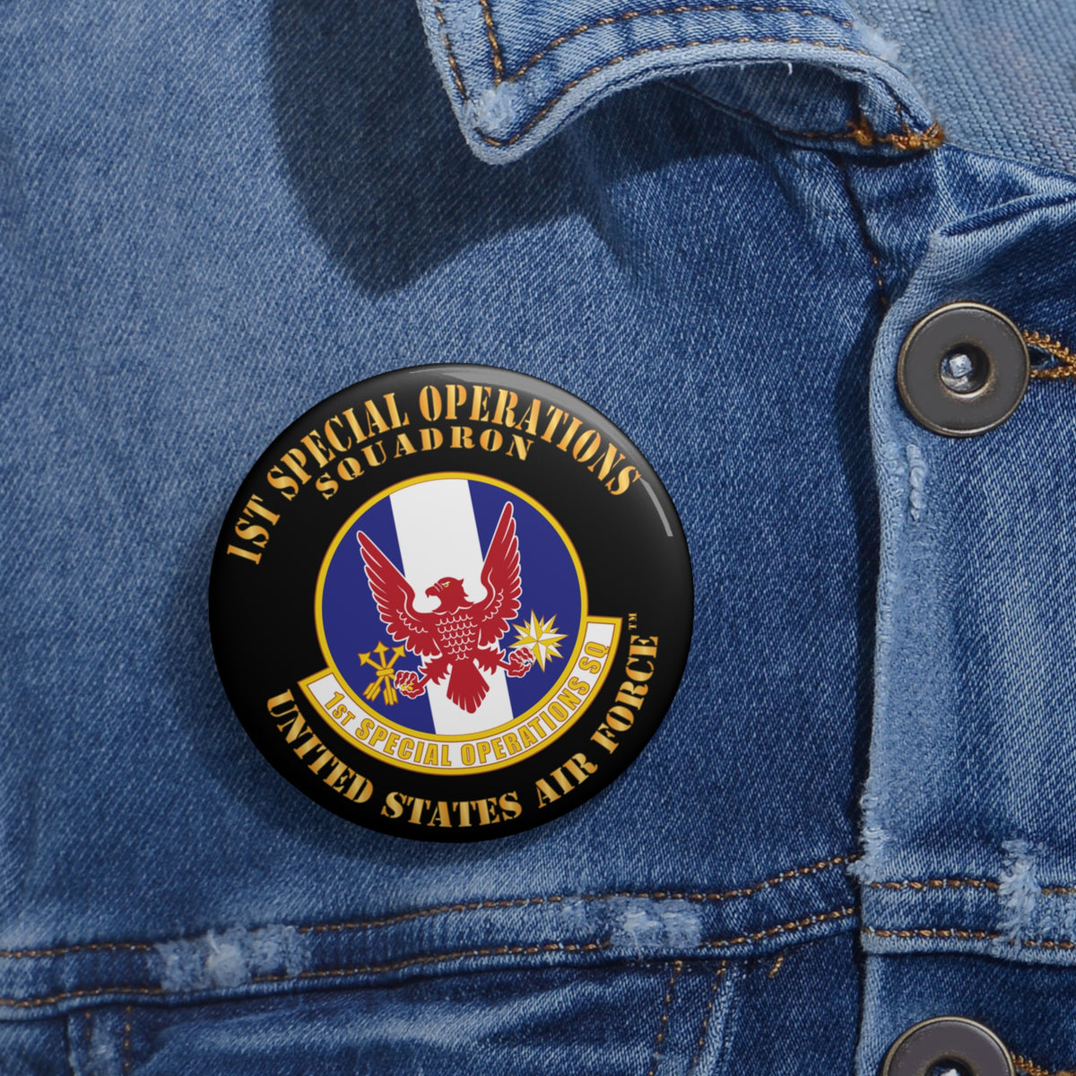 Custom Pin Button - USAF - 1st Special Operations Squadron X 300