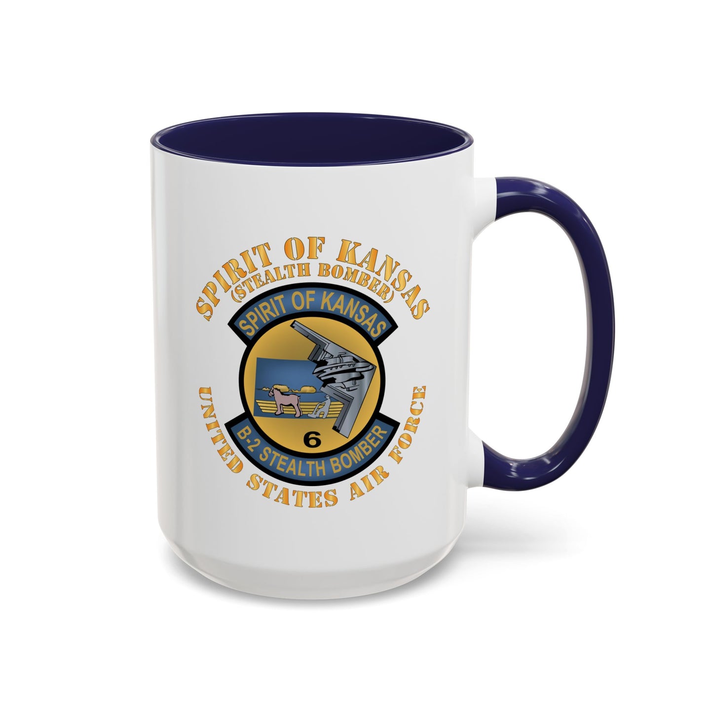 Accent Coffee Mug (11oz & 15oz) - USAF - B2 - Spirit of Kansas - Stealth Bomber X 300