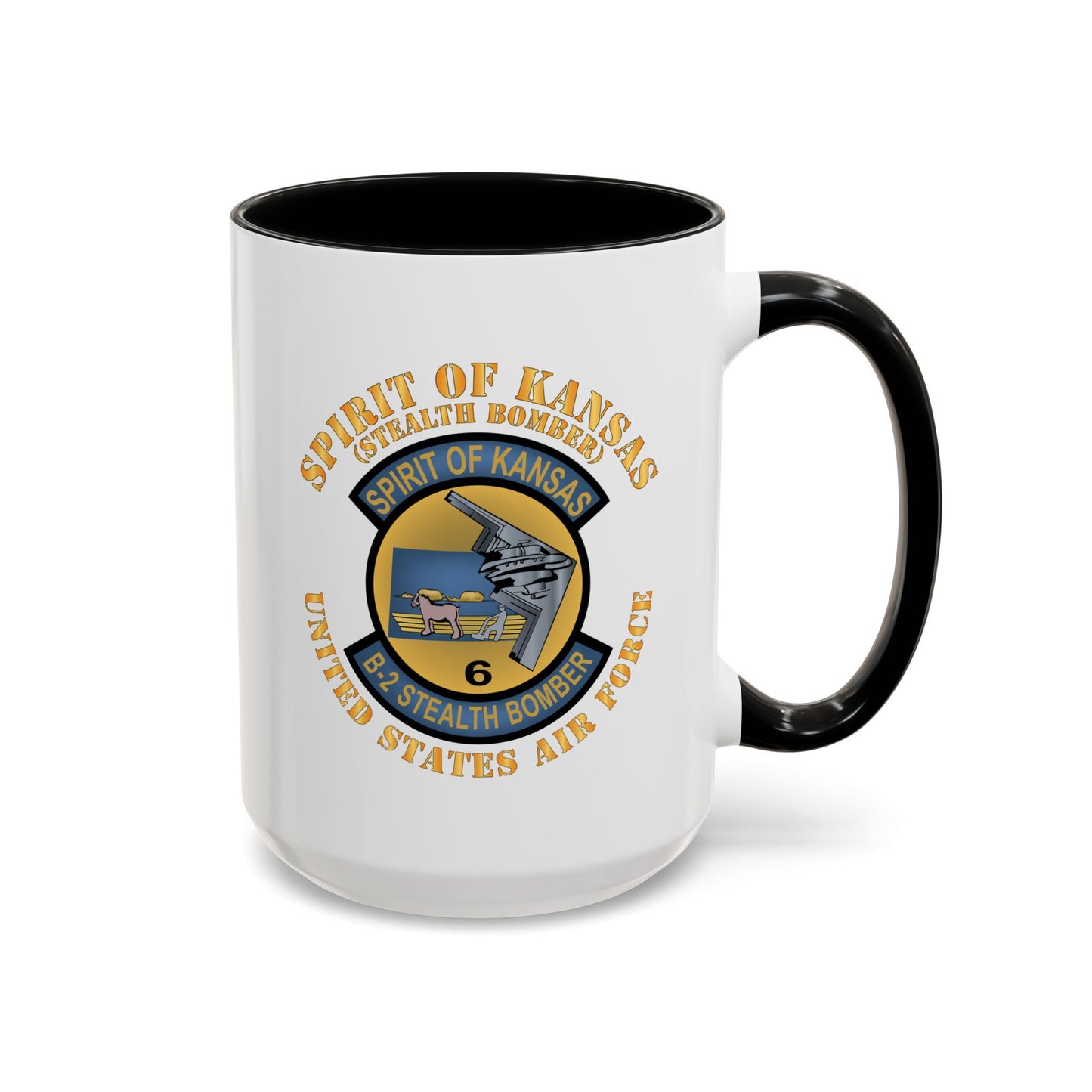 Accent Coffee Mug (11oz & 15oz) - USAF - B2 - Spirit of Kansas - Stealth Bomber X 300