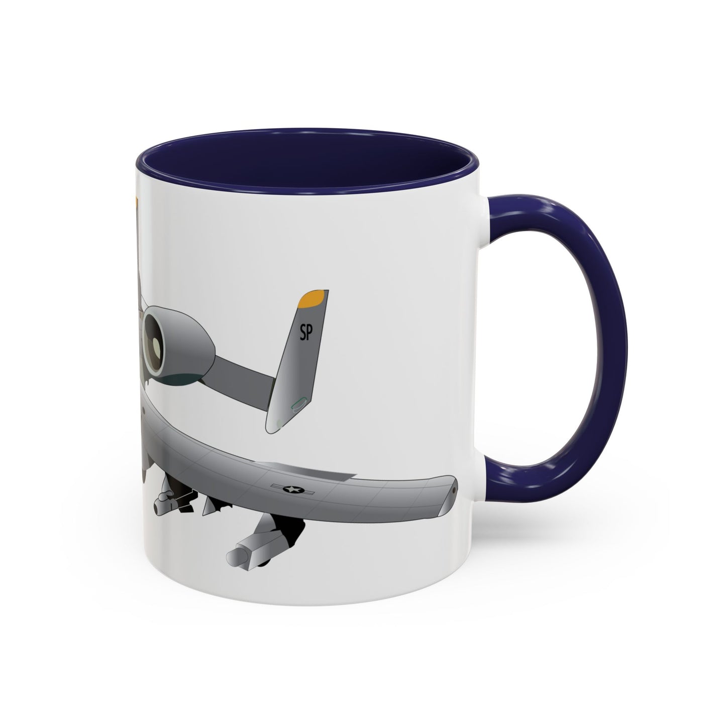 Accent Coffee Mug (11oz & 15oz) - Aircraft - A10 - Front - Top - Oblique X 300