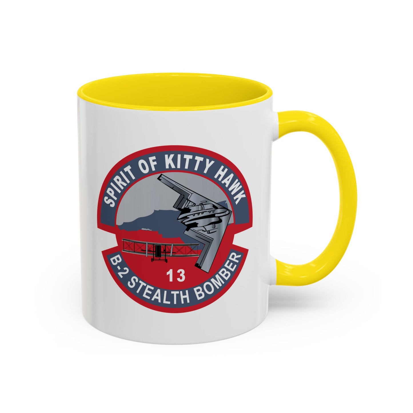 Accent Coffee Mug (11oz & 15oz) - USAF - B2 - Spirit of Kitty Hawk - Stealth Bomber wo txt X 300