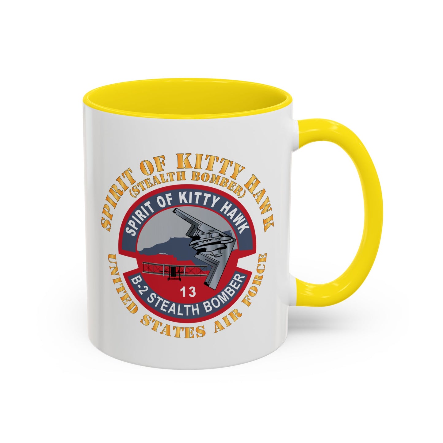 Accent Coffee Mug (11oz & 15oz) - USAF - B2 - Spirit of Kitty Hawk - Stealth Bomber X 300