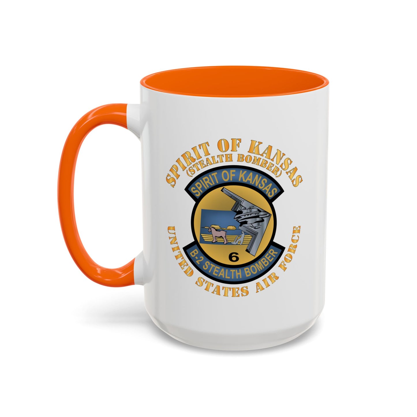 Accent Coffee Mug (11oz & 15oz) - USAF - B2 - Spirit of Kansas - Stealth Bomber X 300