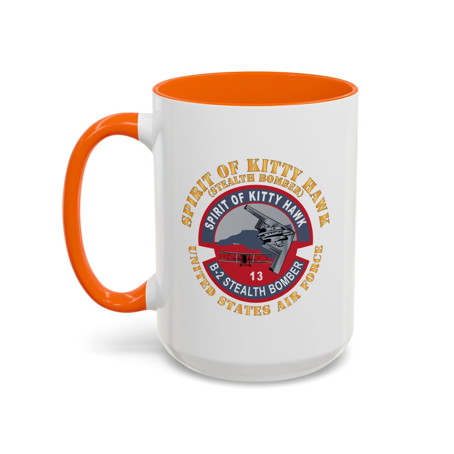 Accent Coffee Mug (11oz & 15oz) - USAF - B2 - Spirit of Kitty Hawk - Stealth Bomber X 300