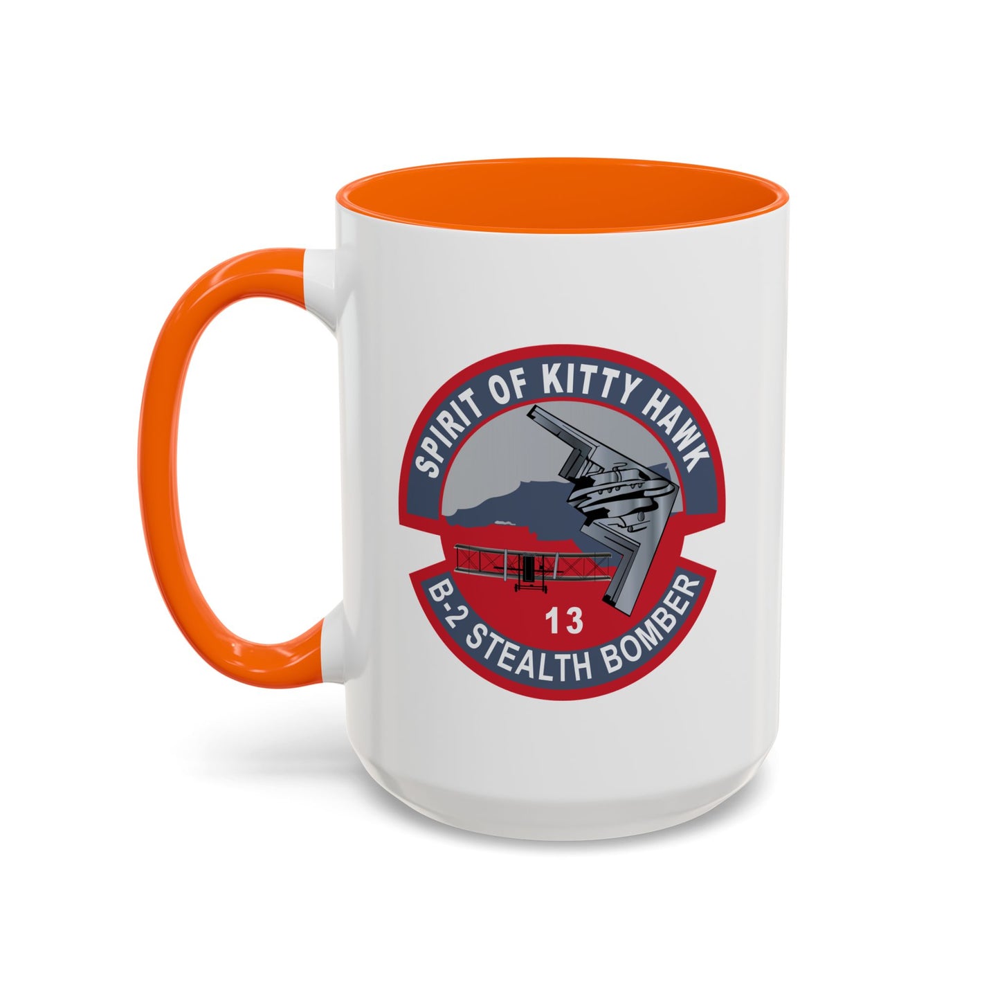 Accent Coffee Mug (11oz & 15oz) - USAF - B2 - Spirit of Kitty Hawk - Stealth Bomber wo txt X 300