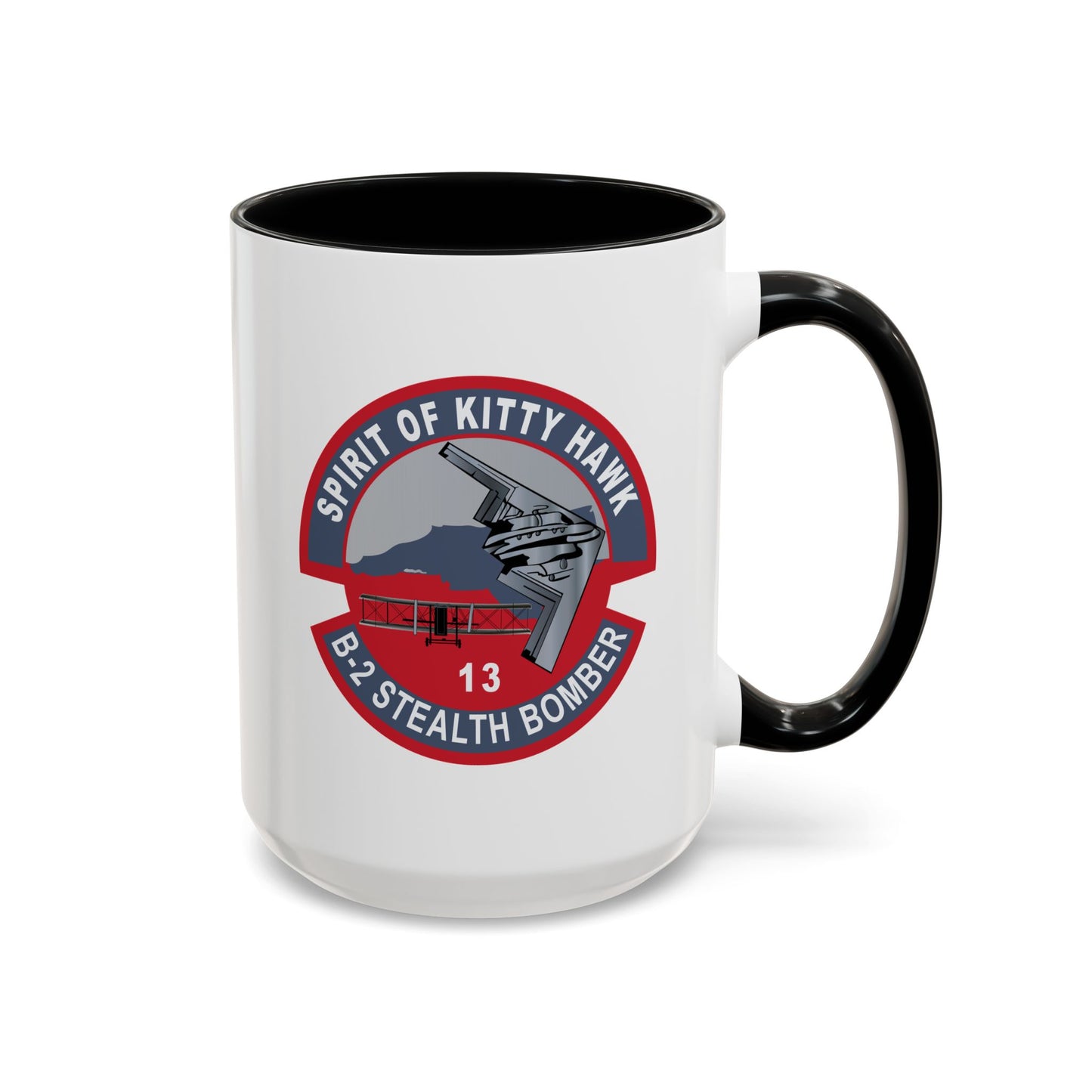 Accent Coffee Mug (11oz & 15oz) - USAF - B2 - Spirit of Kitty Hawk - Stealth Bomber wo txt X 300