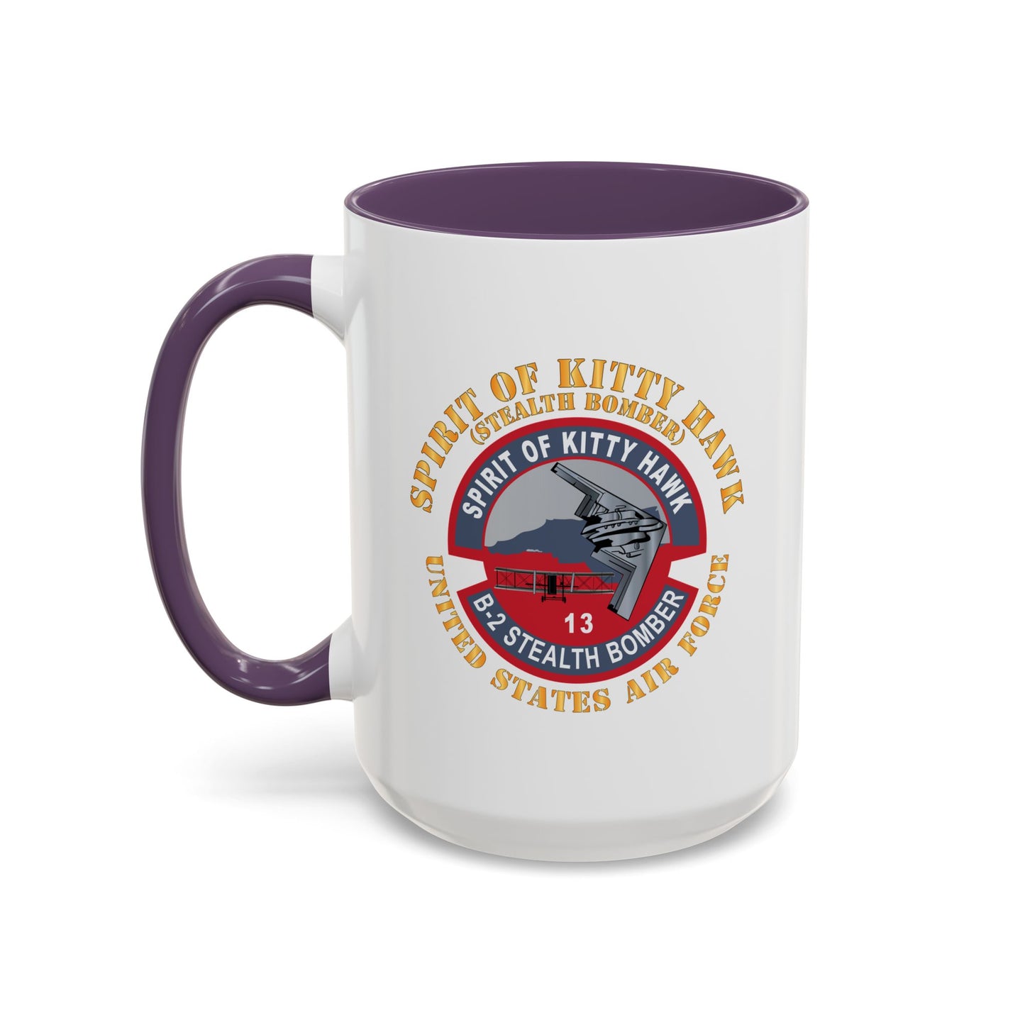 Accent Coffee Mug (11oz & 15oz) - USAF - B2 - Spirit of Kitty Hawk - Stealth Bomber X 300