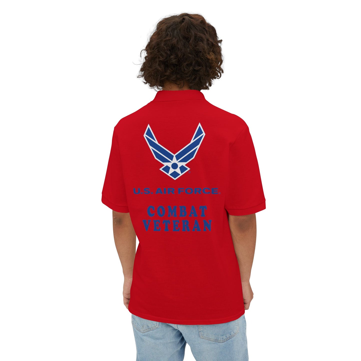 Men's Piqué Polo - USAF - Air Force - Combat Veteran X 300