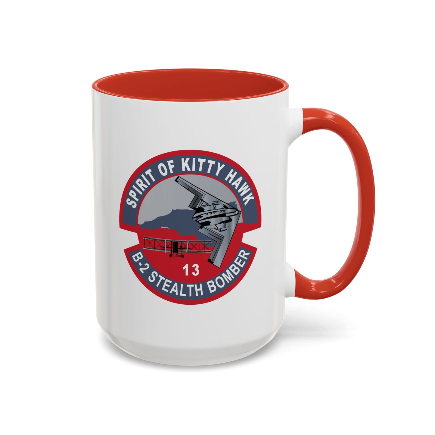 Accent Coffee Mug (11oz & 15oz) - USAF - B2 - Spirit of Kitty Hawk - Stealth Bomber wo txt X 300
