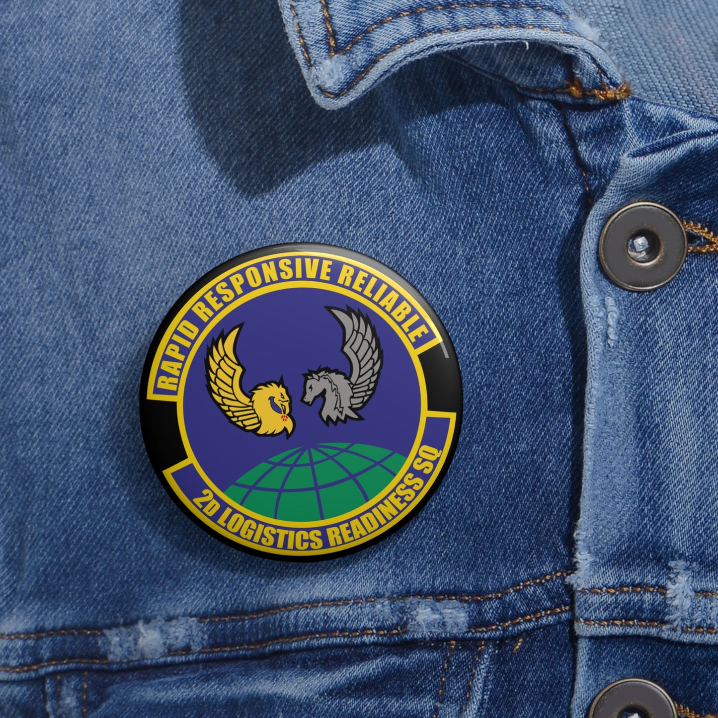 Custom Pin Button - USAF - 2d Logistics Readiness Squadron wo txt