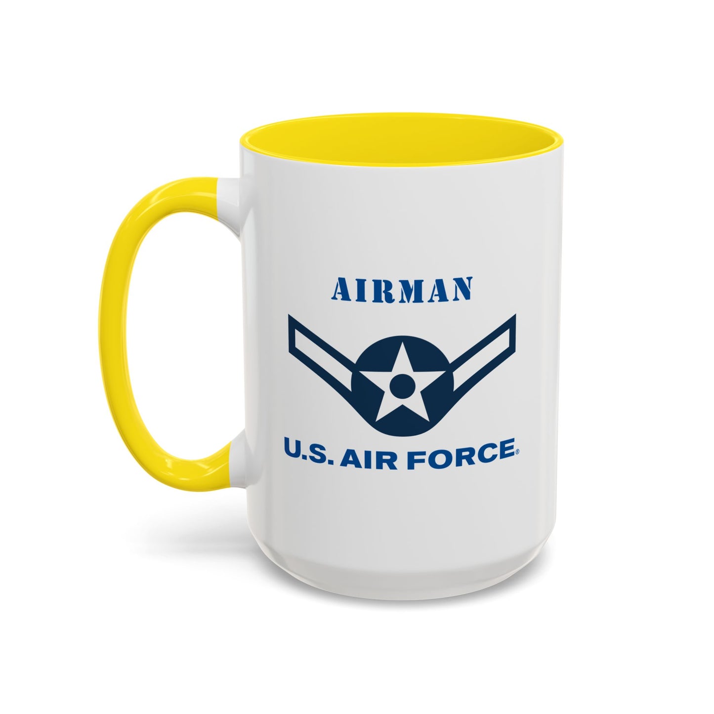 Accent Coffee Mug (11oz & 15oz) - USAF - Airman (E2) - 2020 - US Air Force w Text X 300