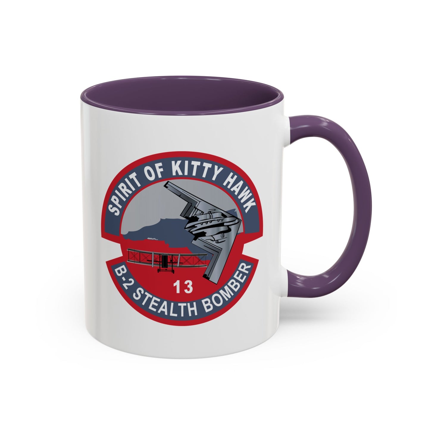 Accent Coffee Mug (11oz & 15oz) - USAF - B2 - Spirit of Kitty Hawk - Stealth Bomber wo txt X 300
