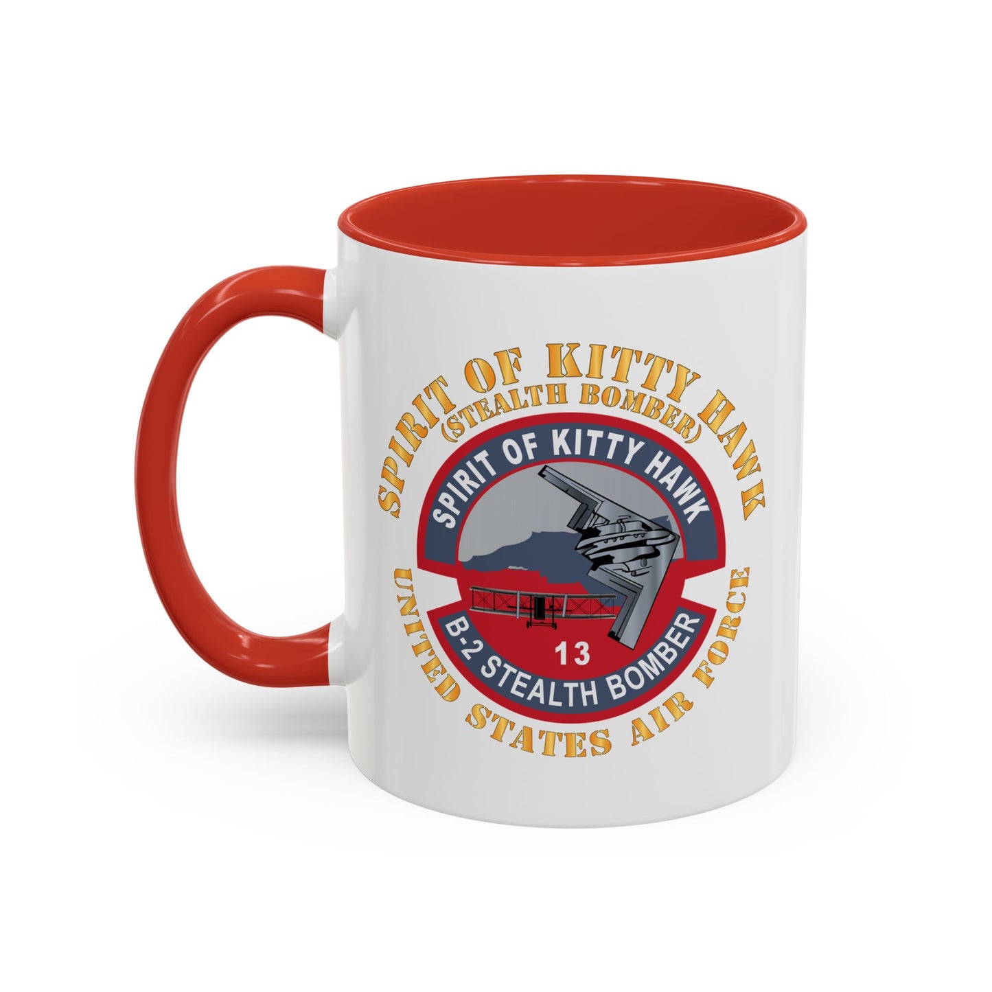 Accent Coffee Mug (11oz & 15oz) - USAF - B2 - Spirit of Kitty Hawk - Stealth Bomber X 300