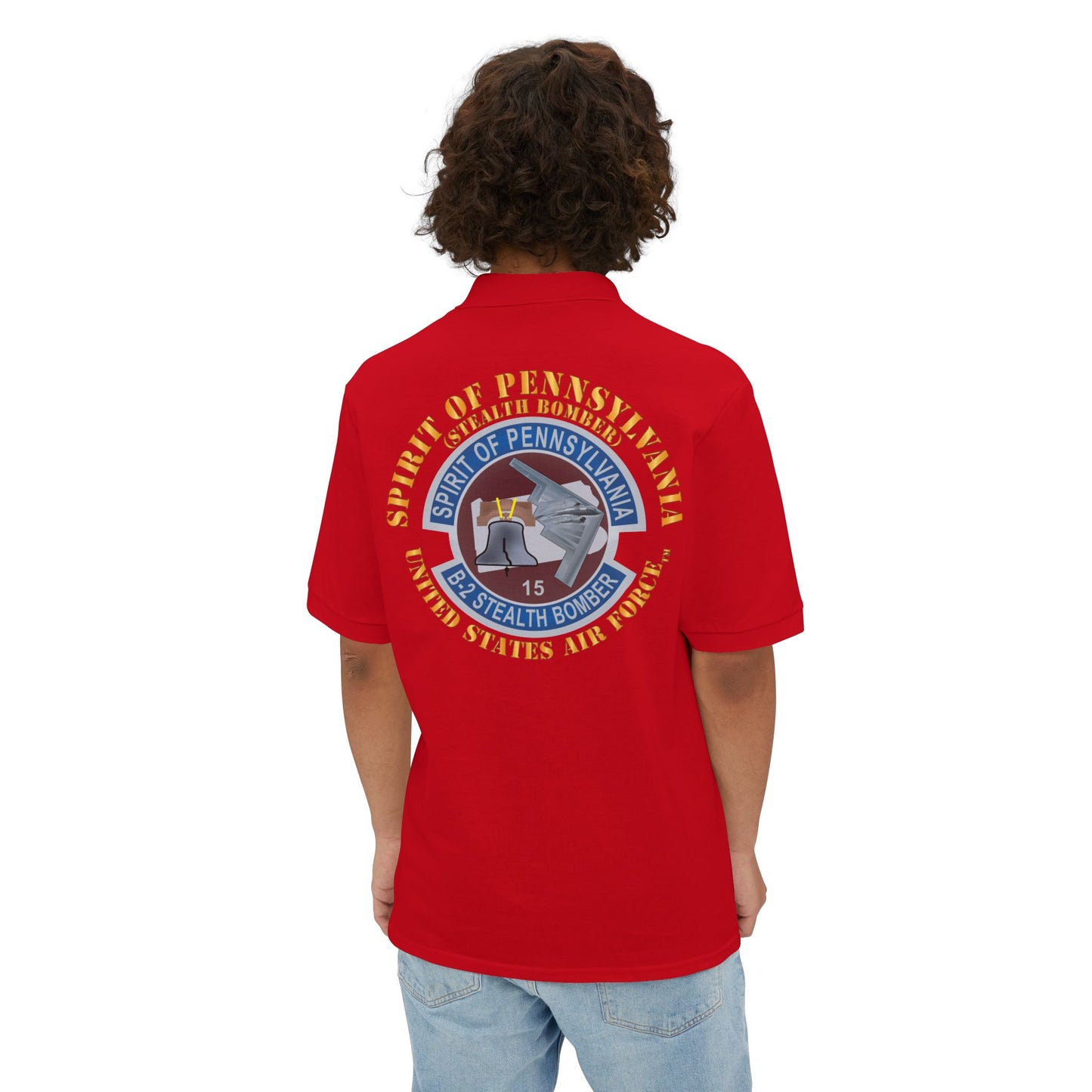 Men's Piqué Polo - USAF - B2 - Spirit of Pennsylvania Stealth Bomber X 300