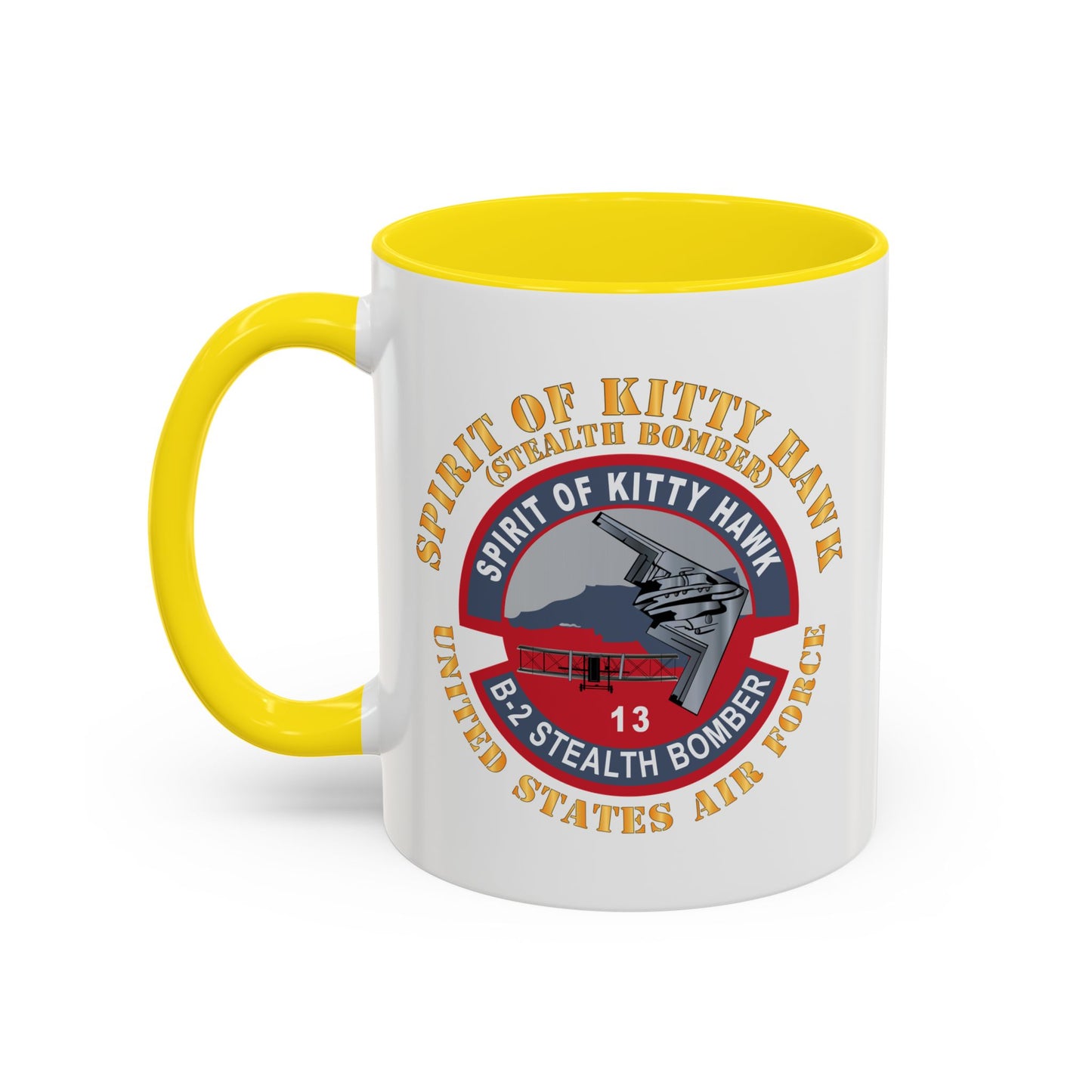 Accent Coffee Mug (11oz & 15oz) - USAF - B2 - Spirit of Kitty Hawk - Stealth Bomber X 300