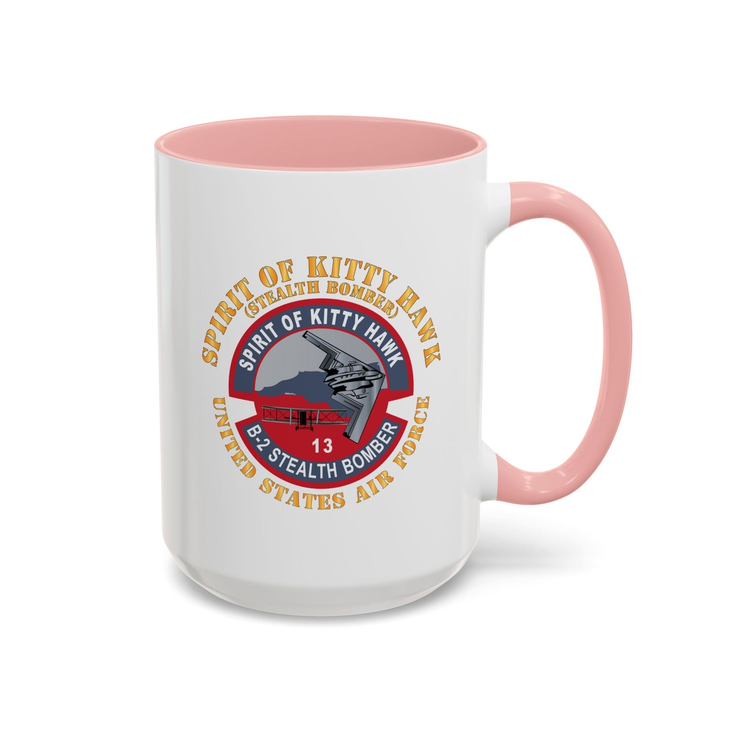 Accent Coffee Mug (11oz & 15oz) - USAF - B2 - Spirit of Kitty Hawk - Stealth Bomber X 300