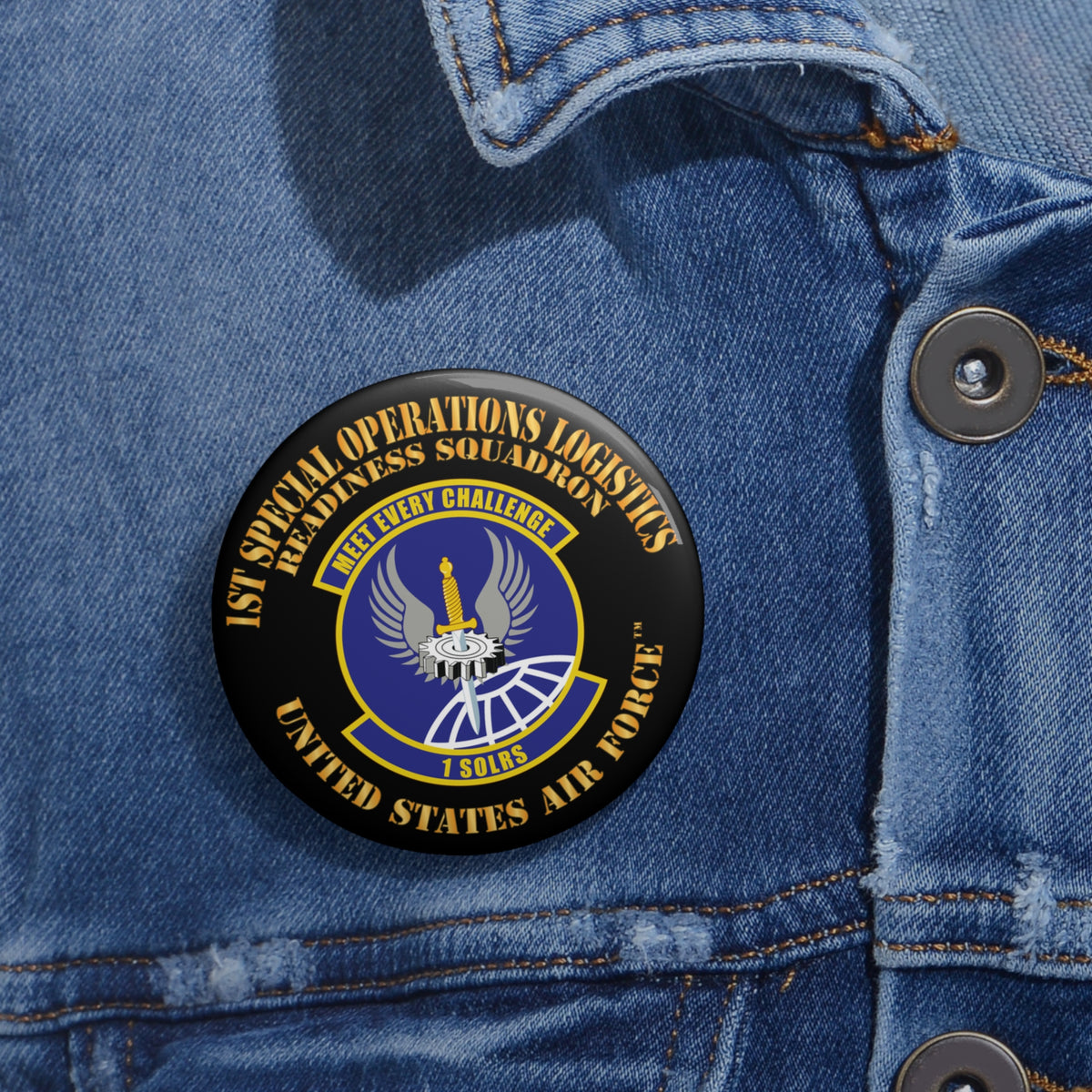 Custom Pin Button - USAF - 1st Special Operations Logistics Readiness Squadron X 300