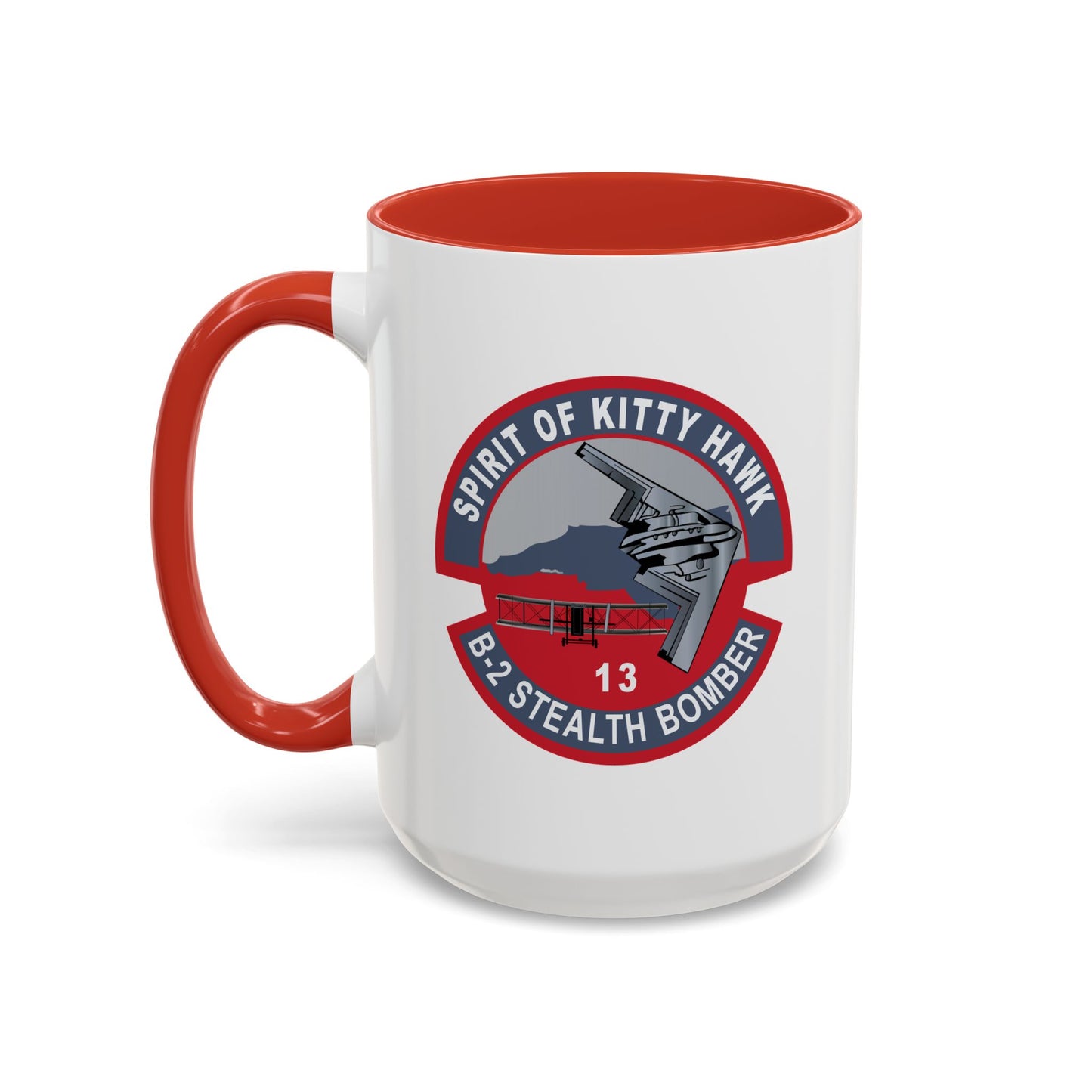Accent Coffee Mug (11oz & 15oz) - USAF - B2 - Spirit of Kitty Hawk - Stealth Bomber wo txt X 300