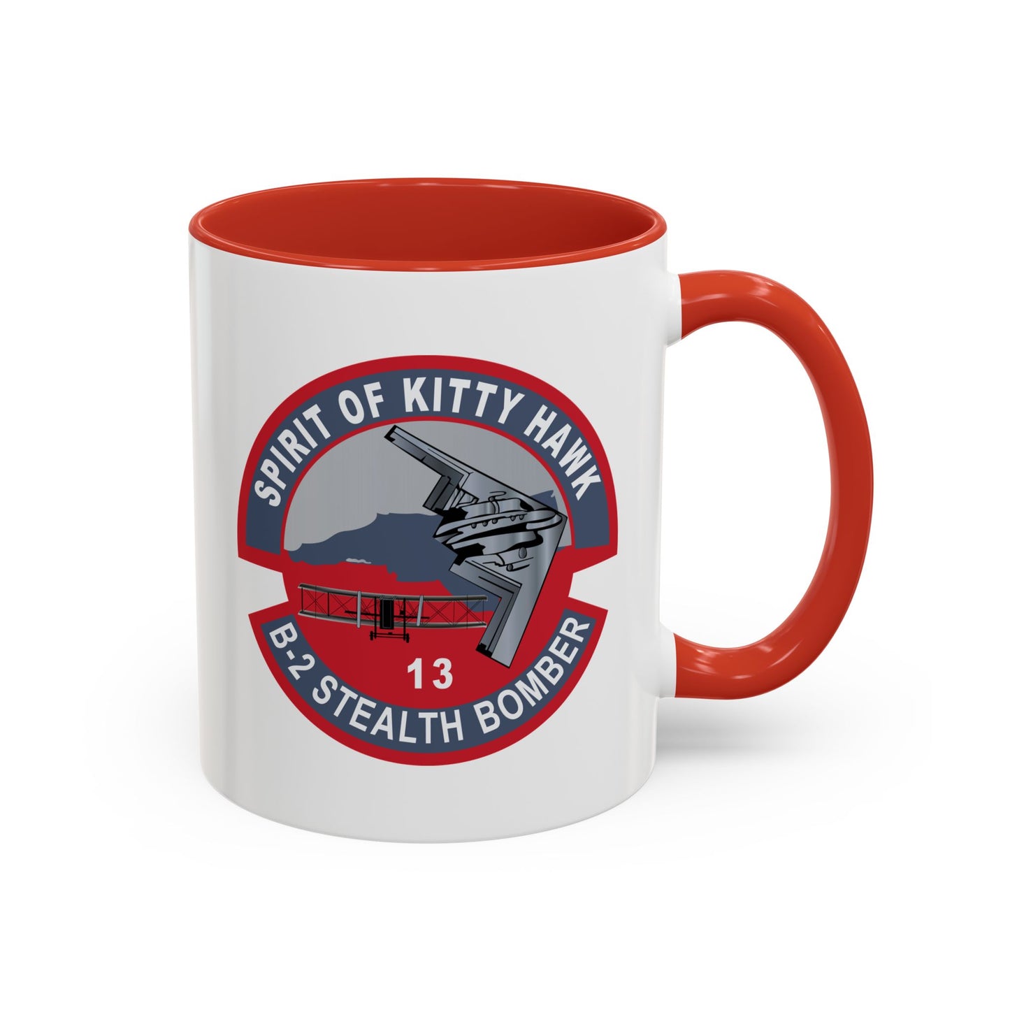 Accent Coffee Mug (11oz & 15oz) - USAF - B2 - Spirit of Kitty Hawk - Stealth Bomber wo txt X 300