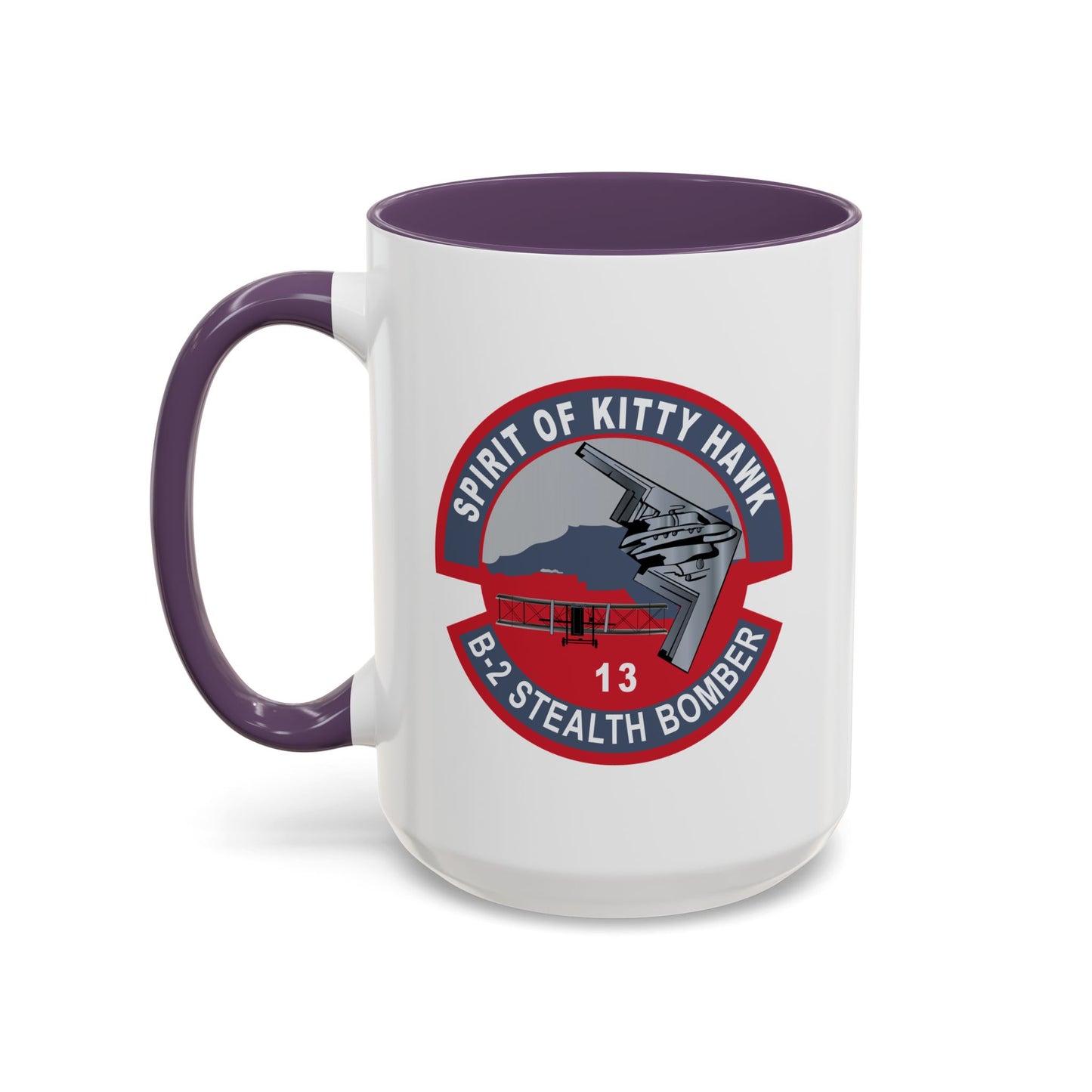 Accent Coffee Mug (11oz & 15oz) - USAF - B2 - Spirit of Kitty Hawk - Stealth Bomber wo txt X 300