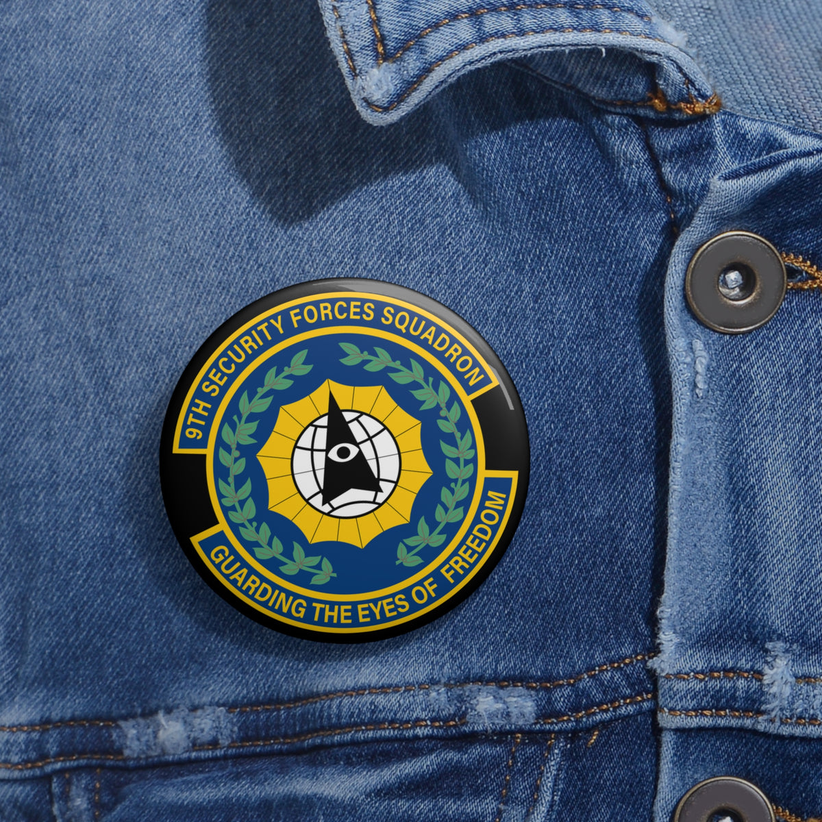 Custom Pin Button - USAF - 9th Security Forces Squadron wo txt X 300
