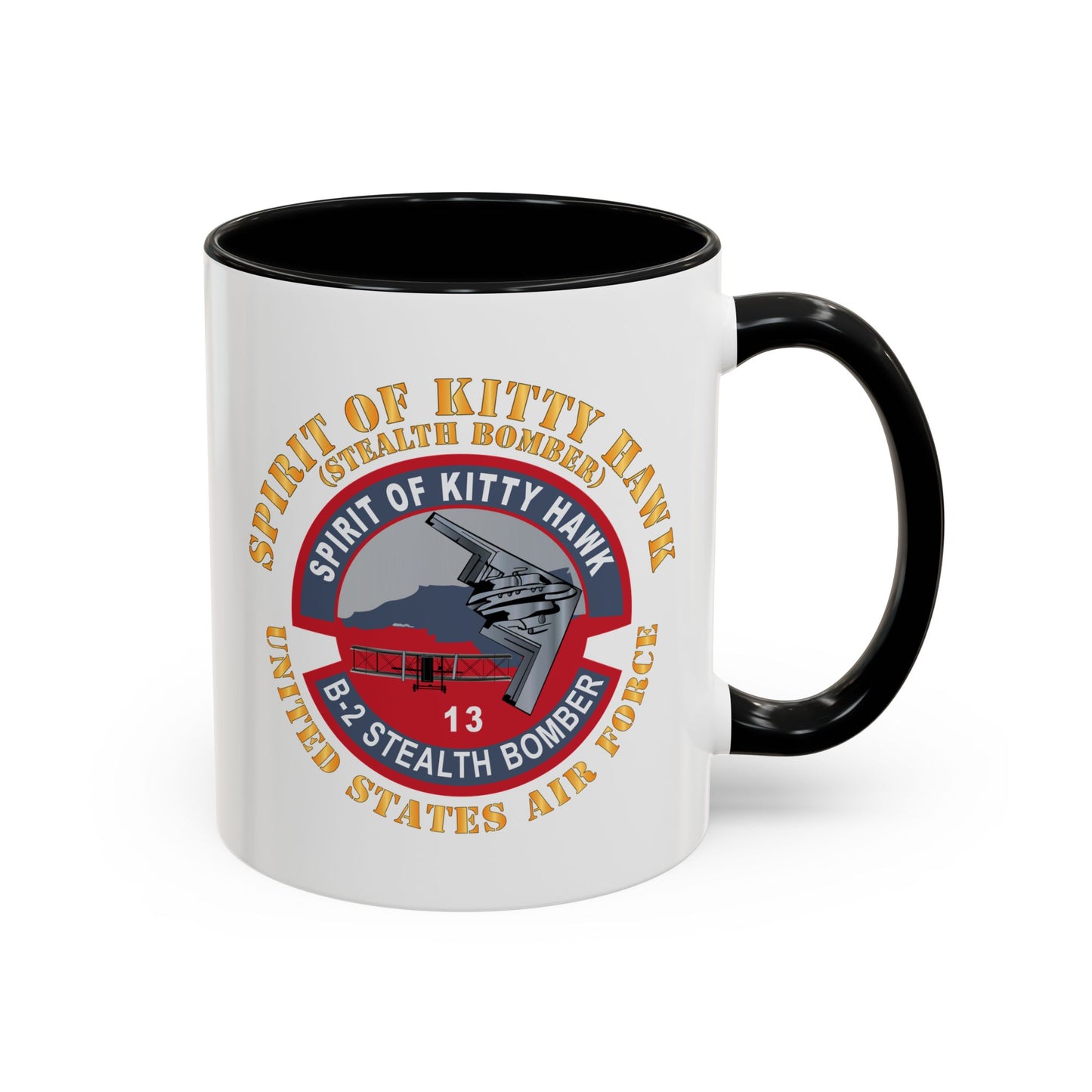 Accent Coffee Mug (11oz & 15oz) - USAF - B2 - Spirit of Kitty Hawk - Stealth Bomber X 300