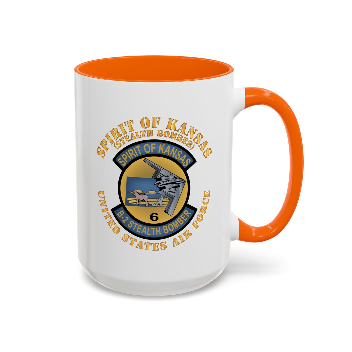 Accent Coffee Mug (11oz & 15oz) - USAF - B2 - Spirit of Kansas - Stealth Bomber X 300