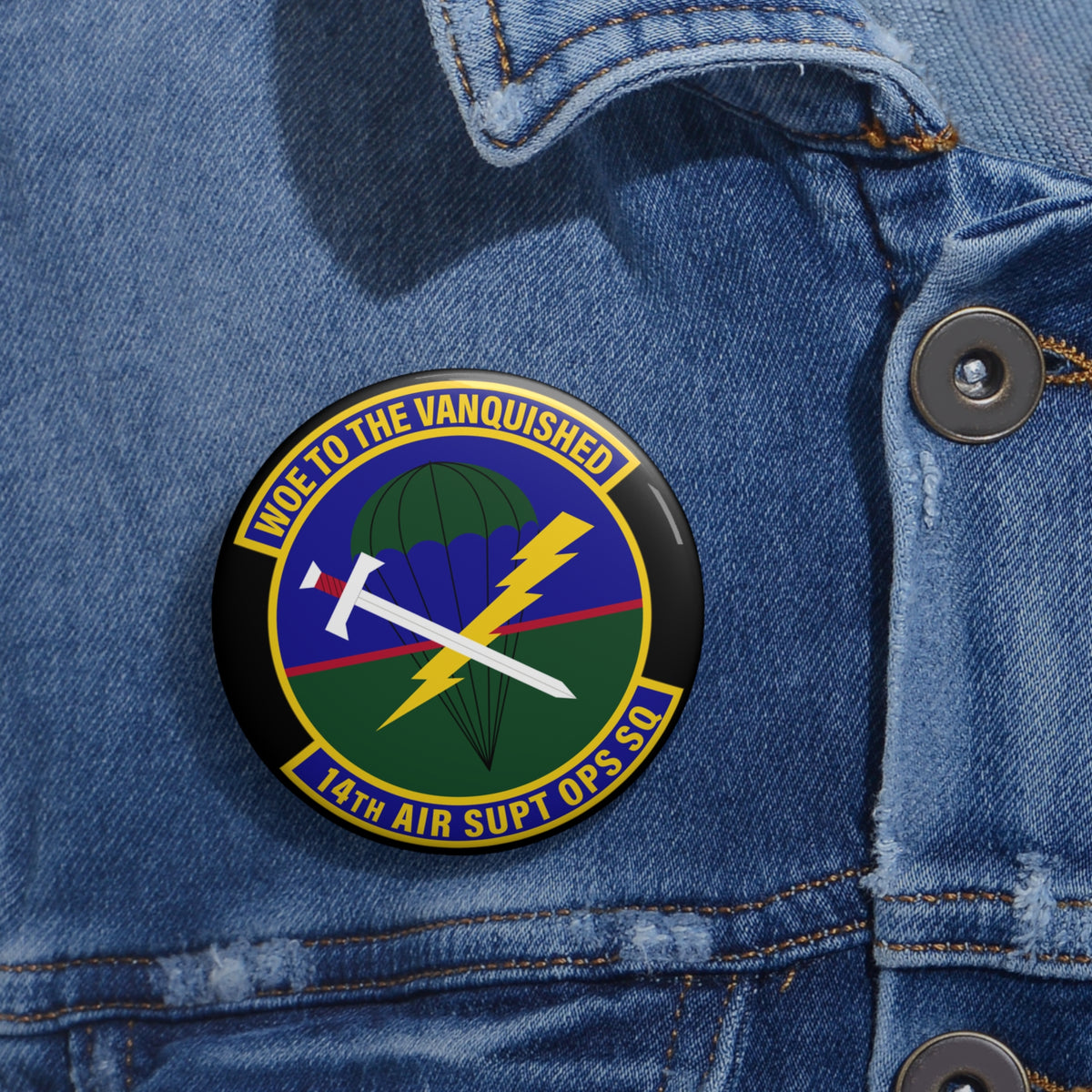 Custom Pin Button - USAF - 14th Air Support Operations Squadron wo txt