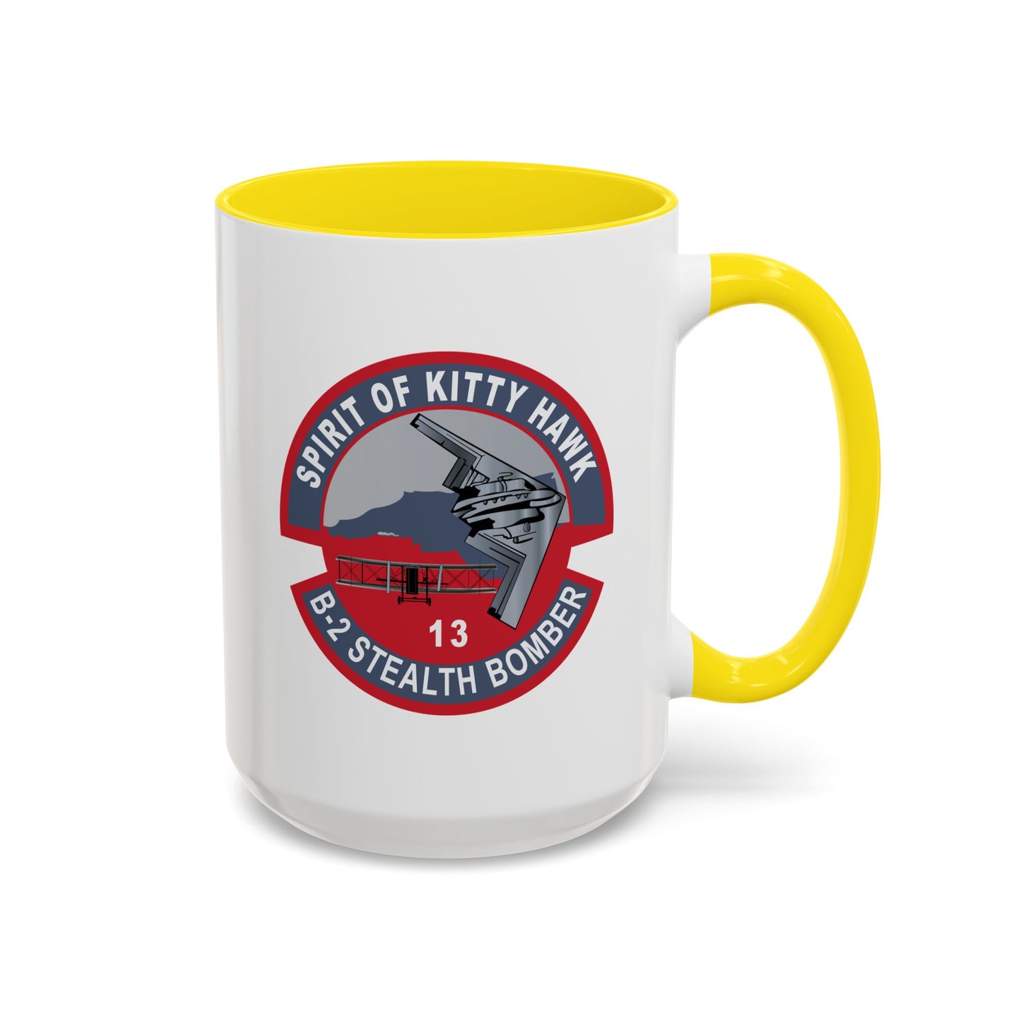Accent Coffee Mug (11oz & 15oz) - USAF - B2 - Spirit of Kitty Hawk - Stealth Bomber wo txt X 300