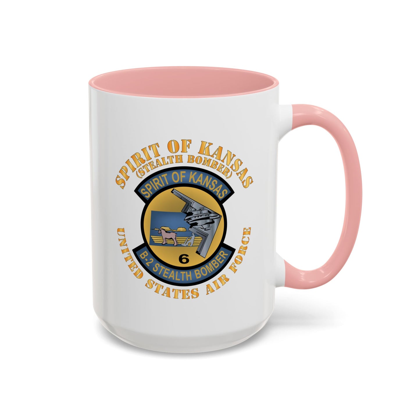 Accent Coffee Mug (11oz & 15oz) - USAF - B2 - Spirit of Kansas - Stealth Bomber X 300